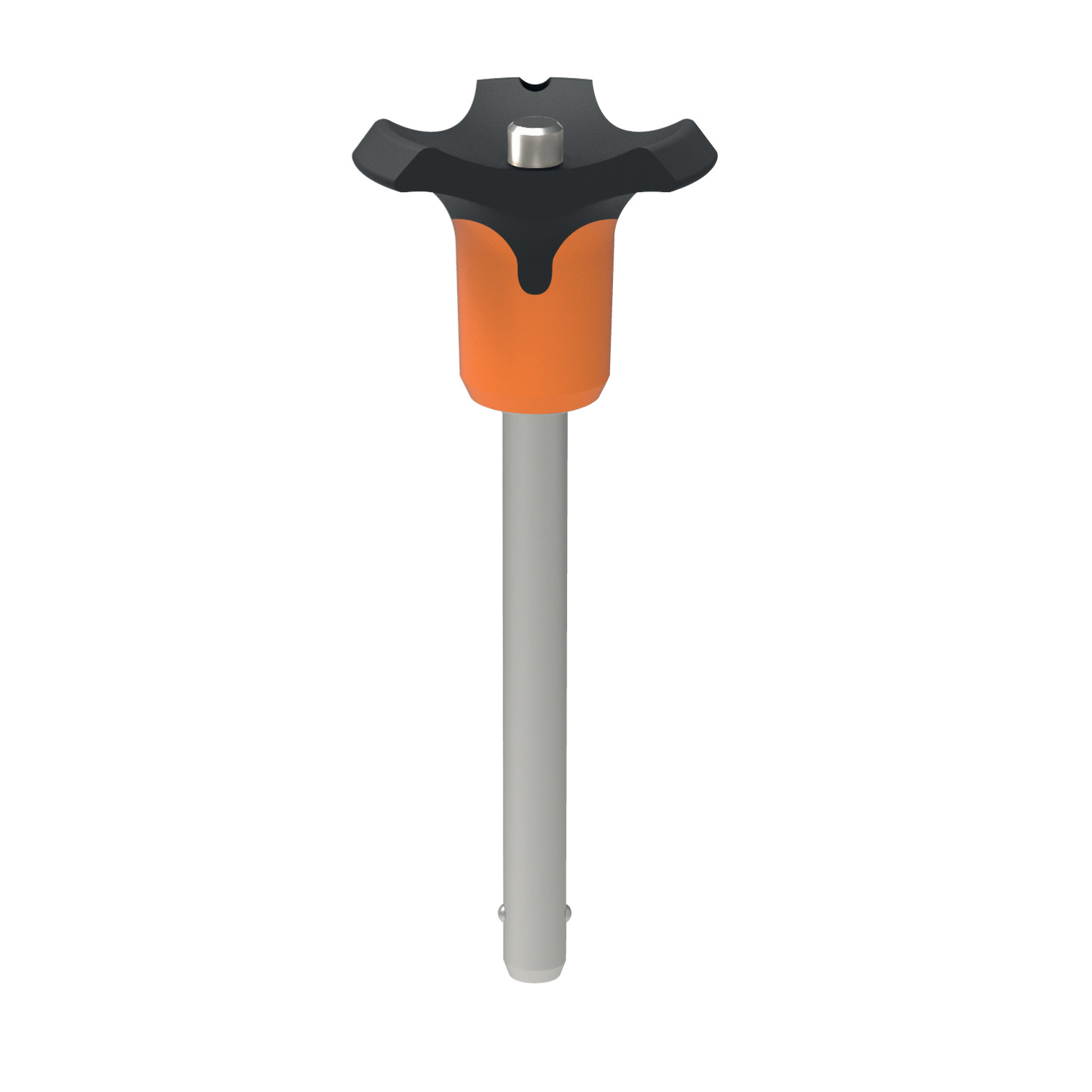 Product 33080.O, Ball Lock Pins - Single Acting - Orange Plastic Handle self-locking - stainless steel 1.4305 (AISI 303) / 
