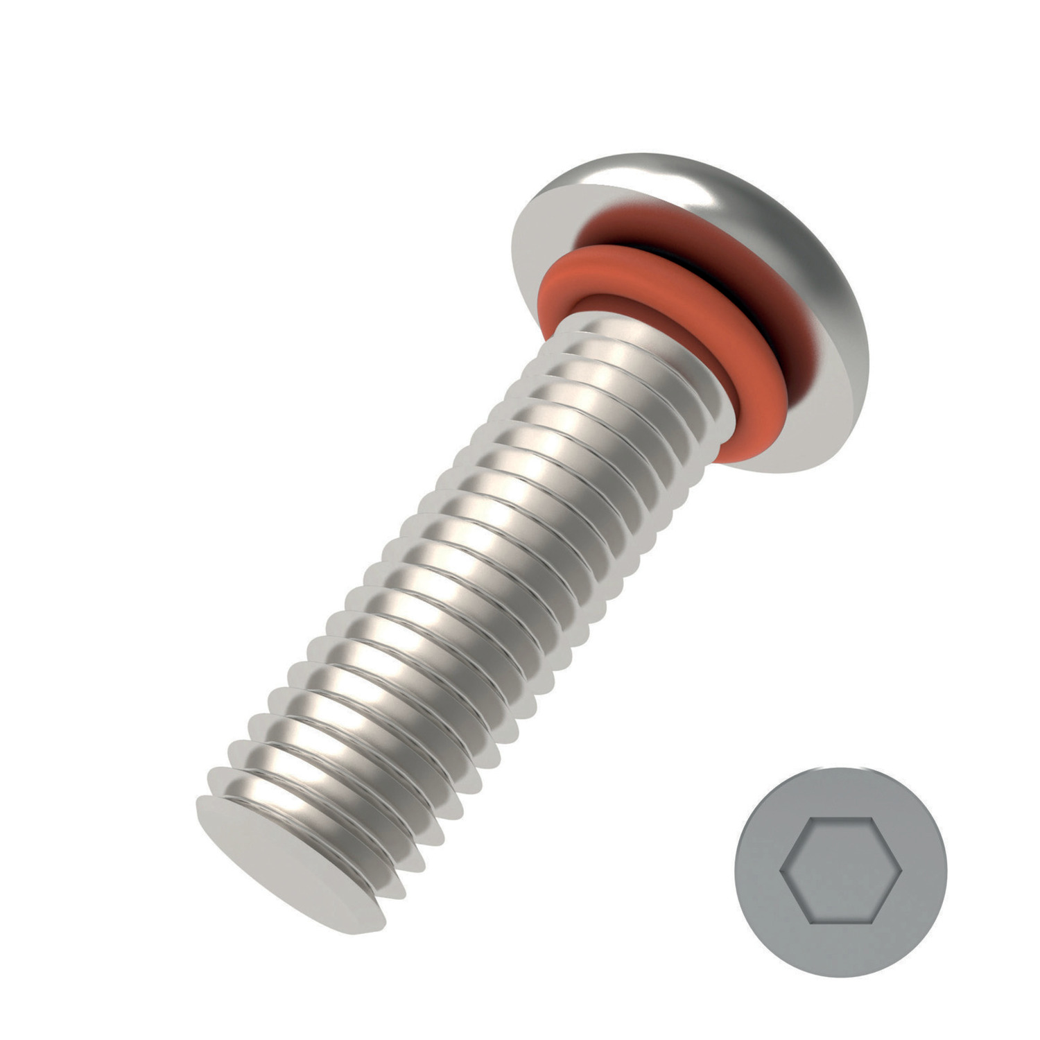 Button Head Seal Screws Button head integral sealing screws feature an O-ring underneath the screw to provide bi-direction sealing. This makes them for ideal for protection against contaminates.