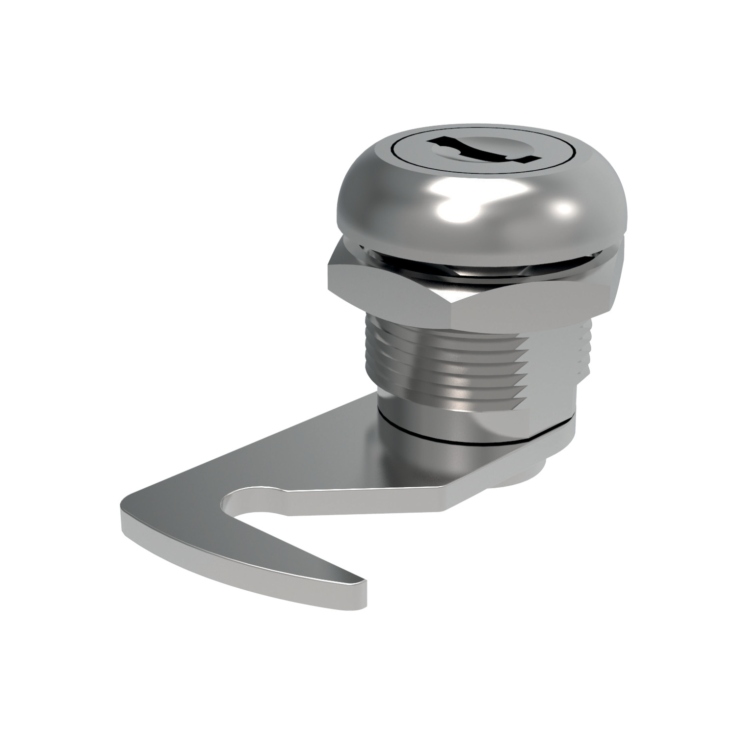 Product A2330, Mini Cam Lock hooked cam - fixed grip - zinc / 
