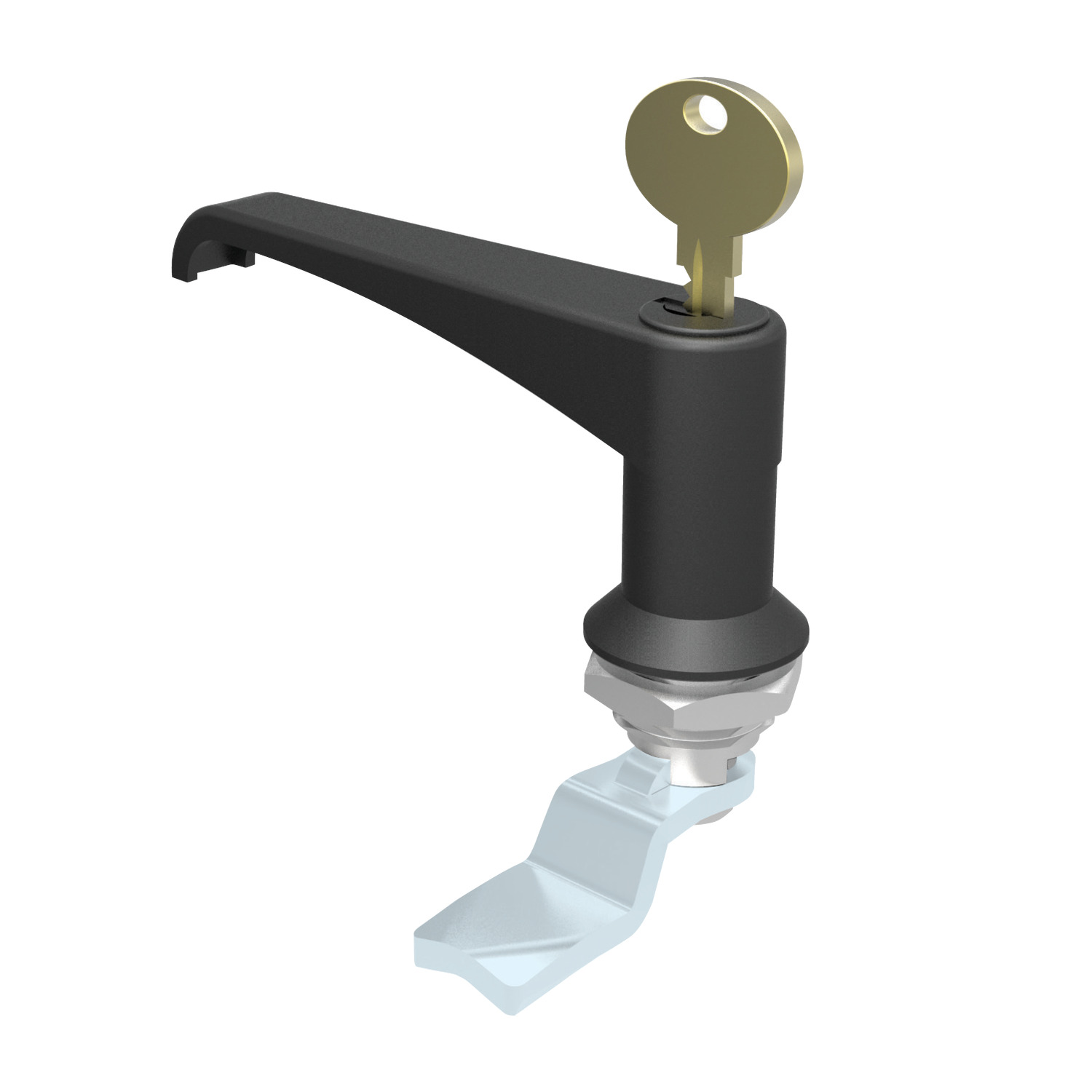 Cam Lock - Flexi System Fixed grip L-handle type cam lock. For suitable cams see: A0203, and A0240.