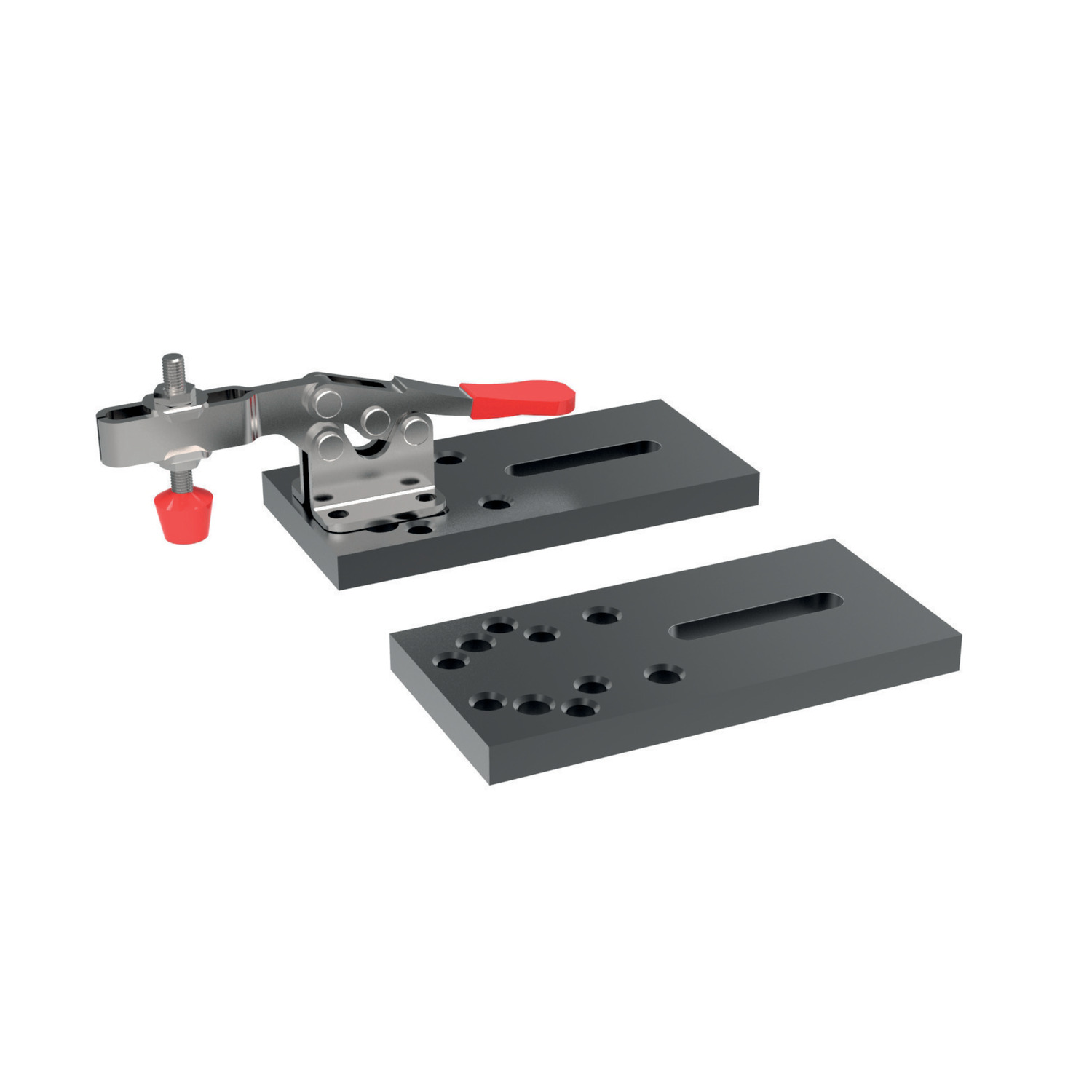 Product 19322, CMM Fixturing Toggle Clamp with mounting plate / 