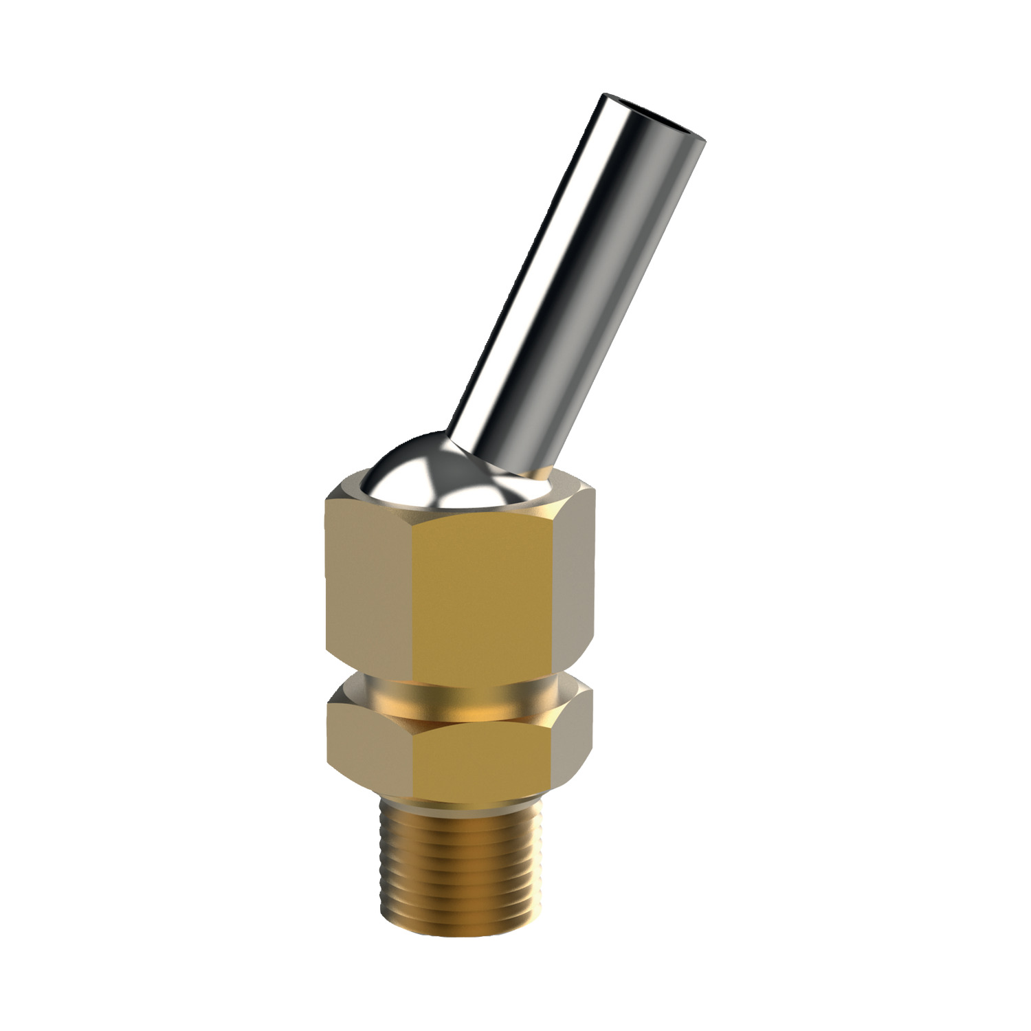 20108.W2254 Coolant Nozzles - Lock Jet - Brass. 1/4-NPT/BSPT - 2,97 - 12,70 - 31,24