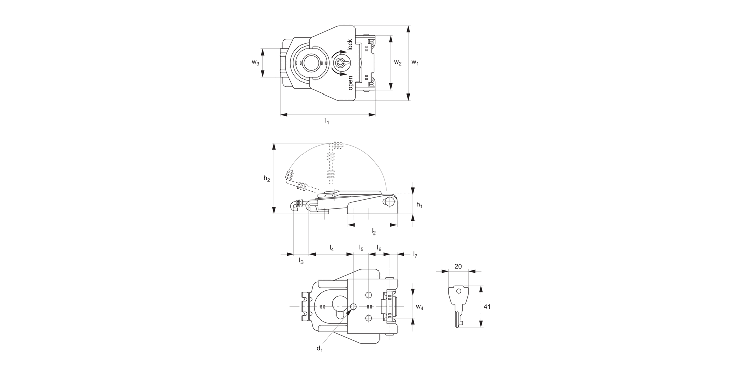 J0150 Draw Latches with Lock
