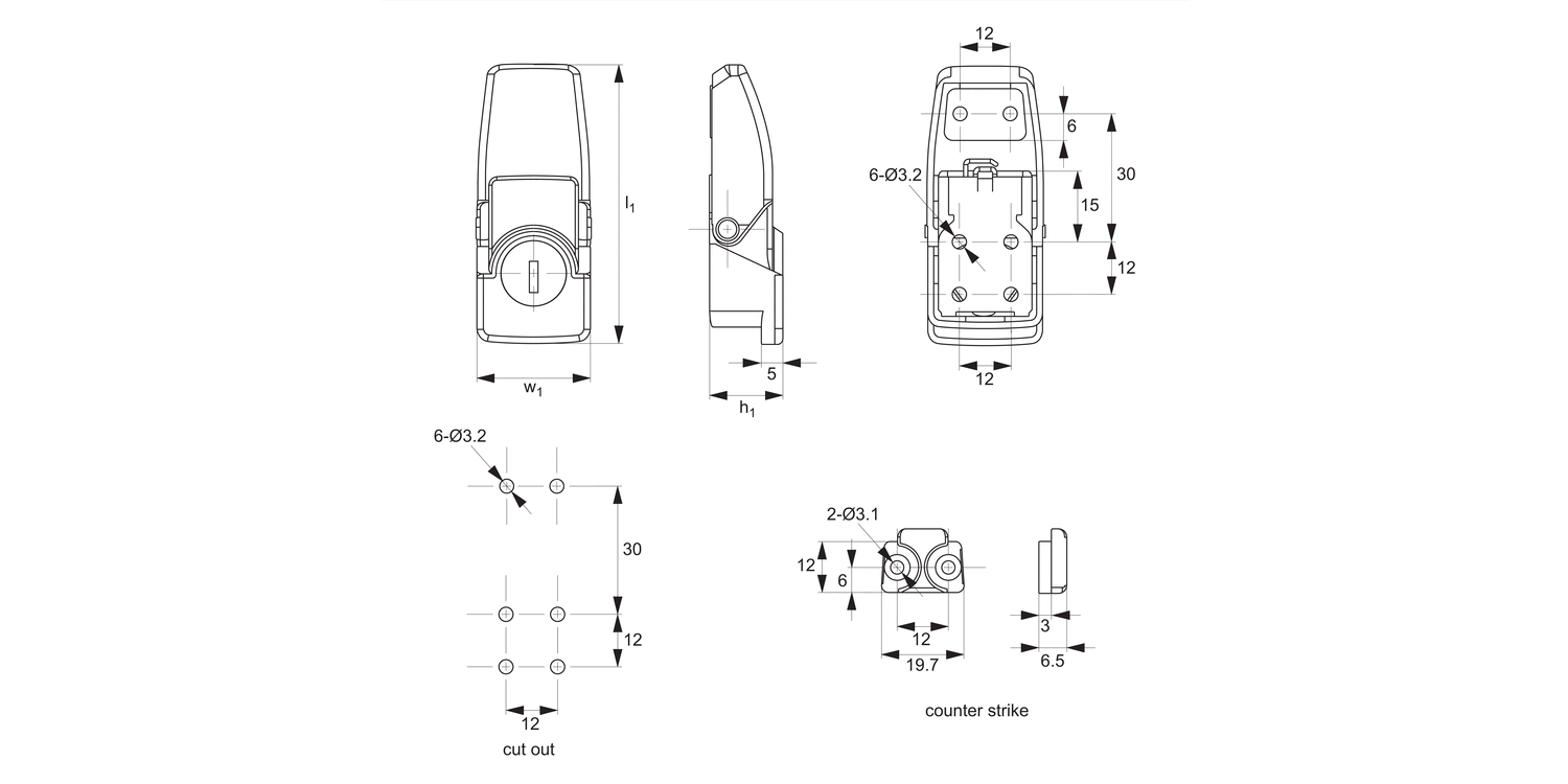 J0240 Draw Latches - with Lock