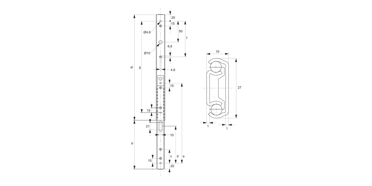 P7000 Drawer Slide - 3/4 Extension