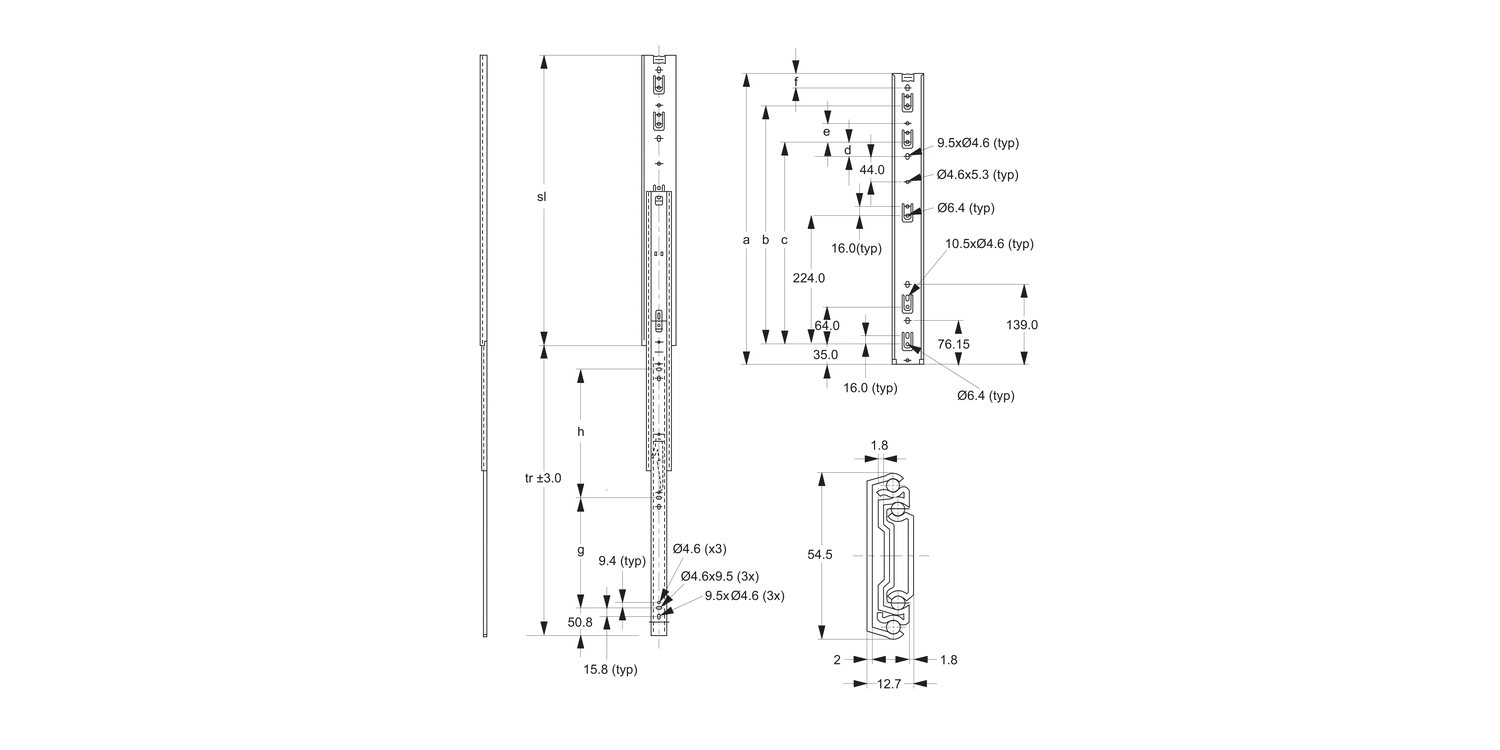 P2200 Drawer Slide - Full Extension