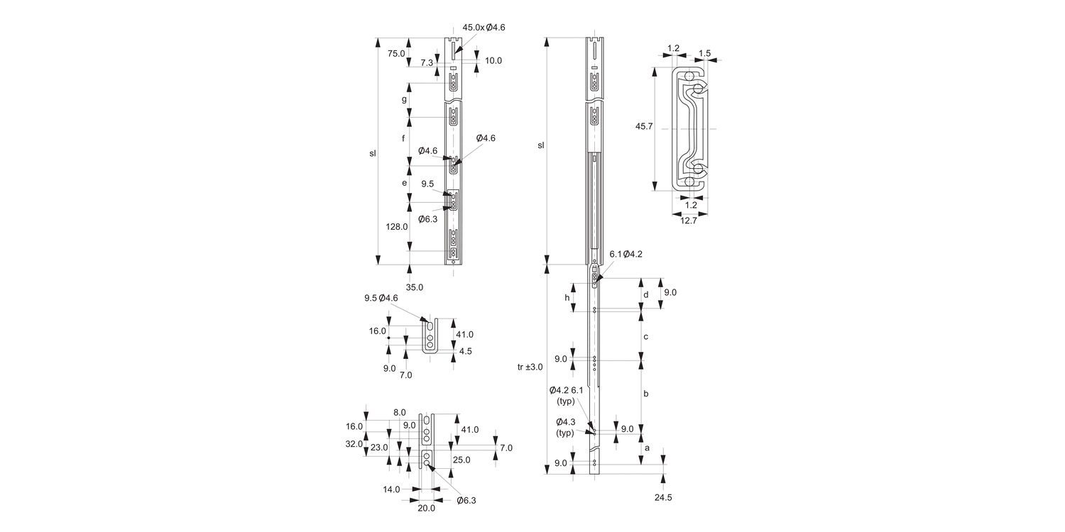 P4100 Drawer Slide - Full Extension