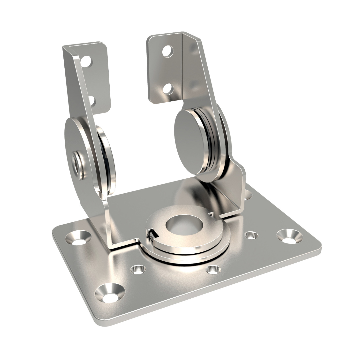 Product S4032, Constant Torque Hinge dual axis fringe - screw mount - stainless / 
