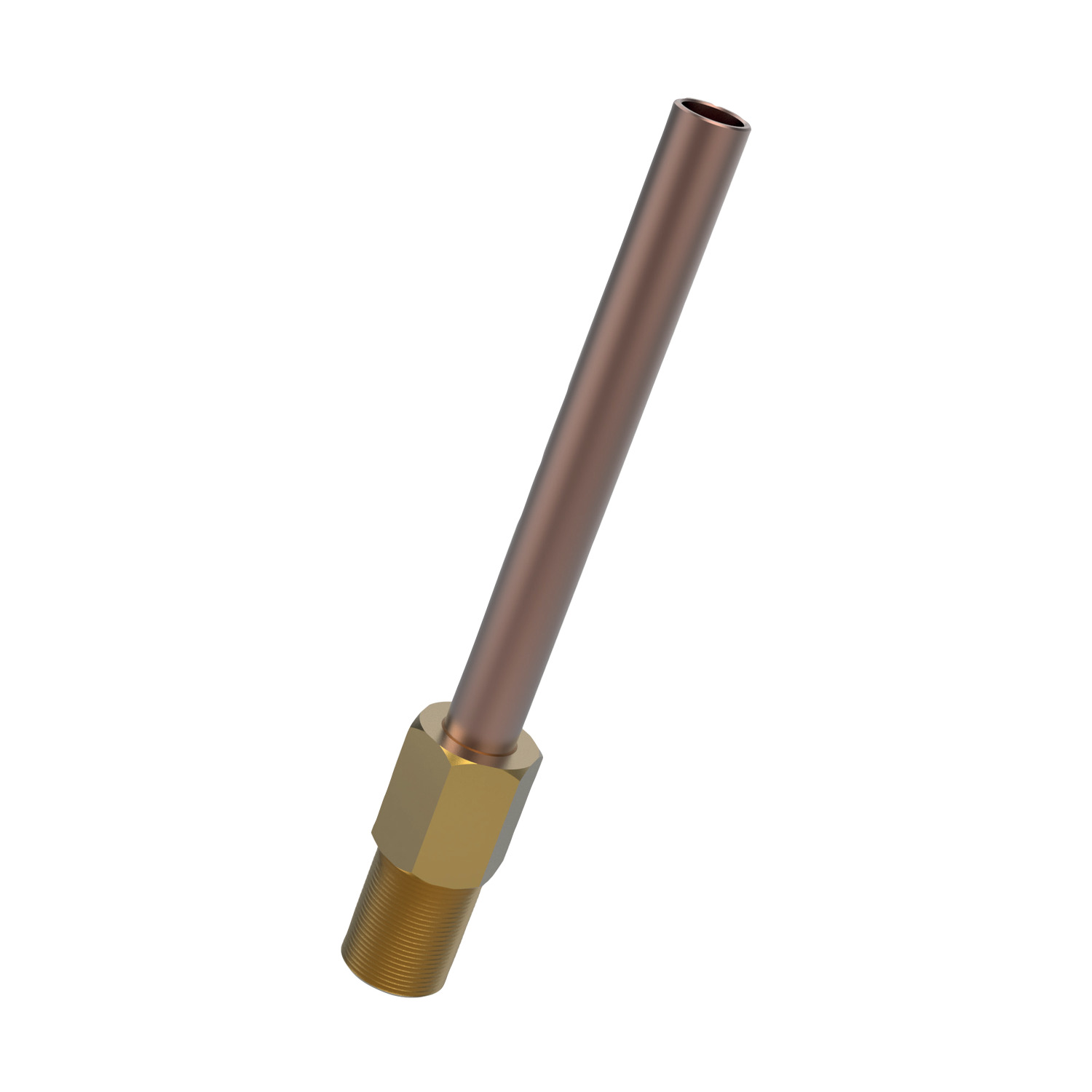 Extension Tube - For Coolant Nozzles Copper tube and threaded brass connector, simply bend and cut to length as required. Maximum pressure of 33 bars, temperature resistant to 150°C.