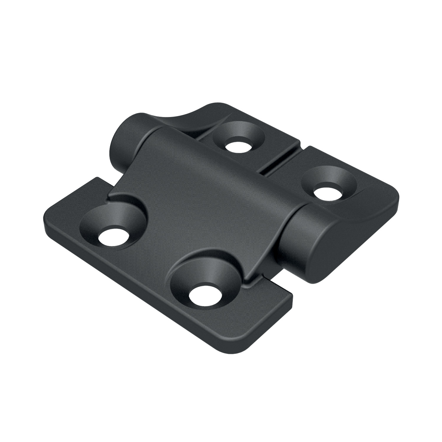 Friction Hinges - Black Black asymmetric torque friction hinges with a torque of 0,0 - 3,5 Nm. Countersunk and plain 