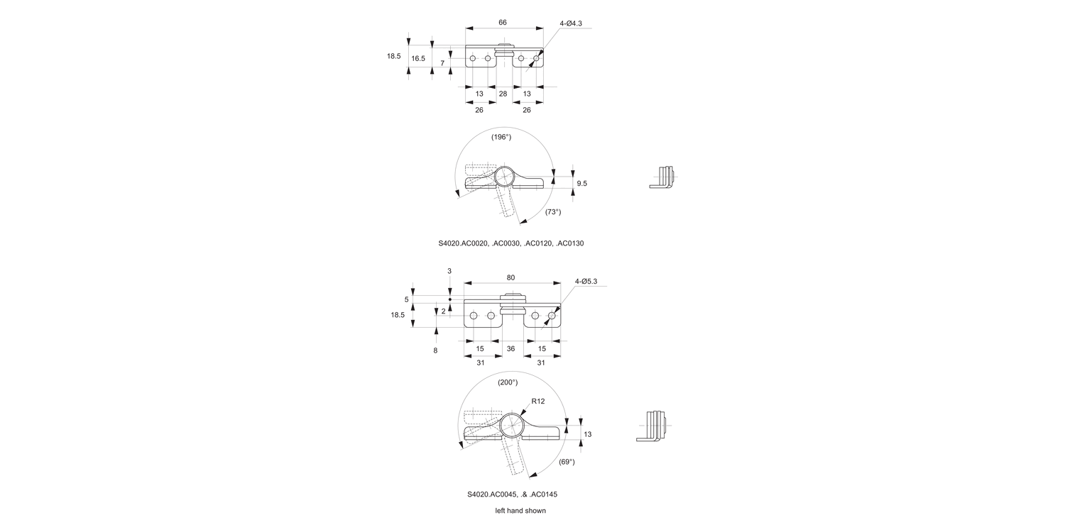 S4020 Constant Torque - Friction Hinges