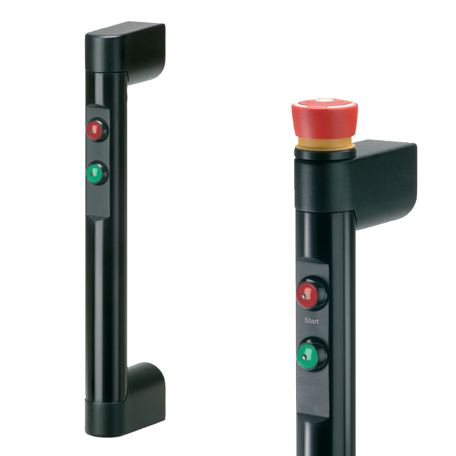 B8100.AC0418 Functional Handle - Electronic Type Three. 2 Push Buttons, 1 Emergency Stop Button. 12-pole (M12 x 1)