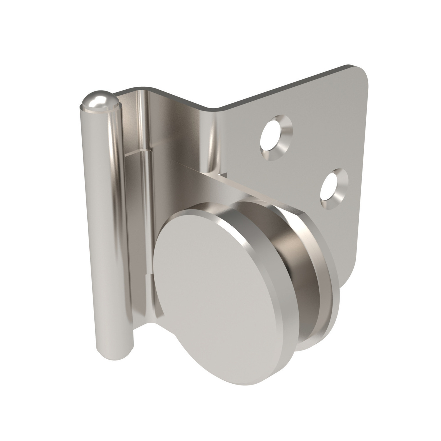 Glass Door Hinges - Half Overlay Type Polished stainless steel (AISI 304) with half overlay design, suitable for door thicknesses 4 - 6 mm. Drilling is needed for fitting.
