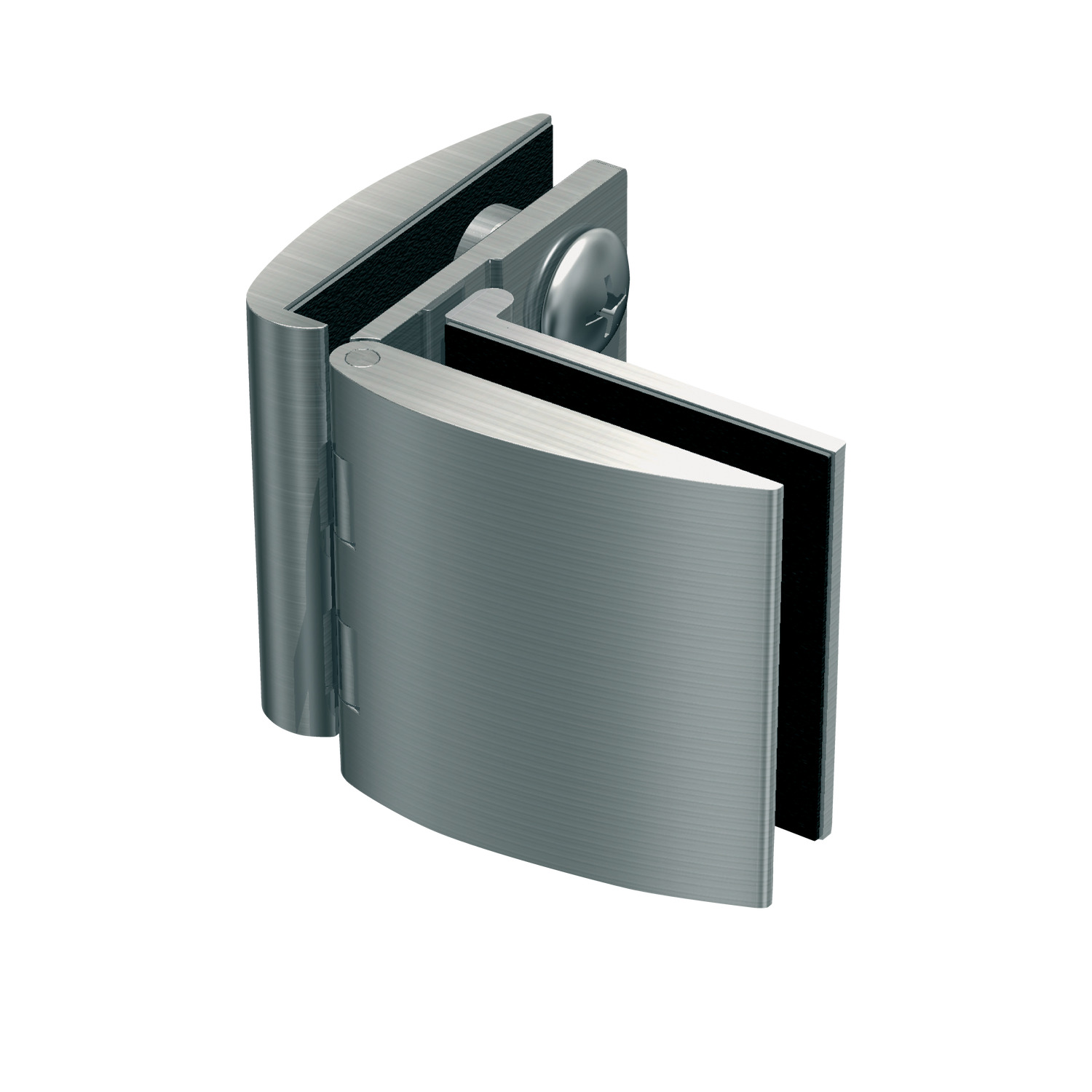 Glass Door Hinges - Glass to Glass Type Available in brass with nickel, chrome or gold finish. Spacers can be used to suit different door thicknesses, with none needed for a maximum thickness of 8mm. Suitable for glass-glass contact.