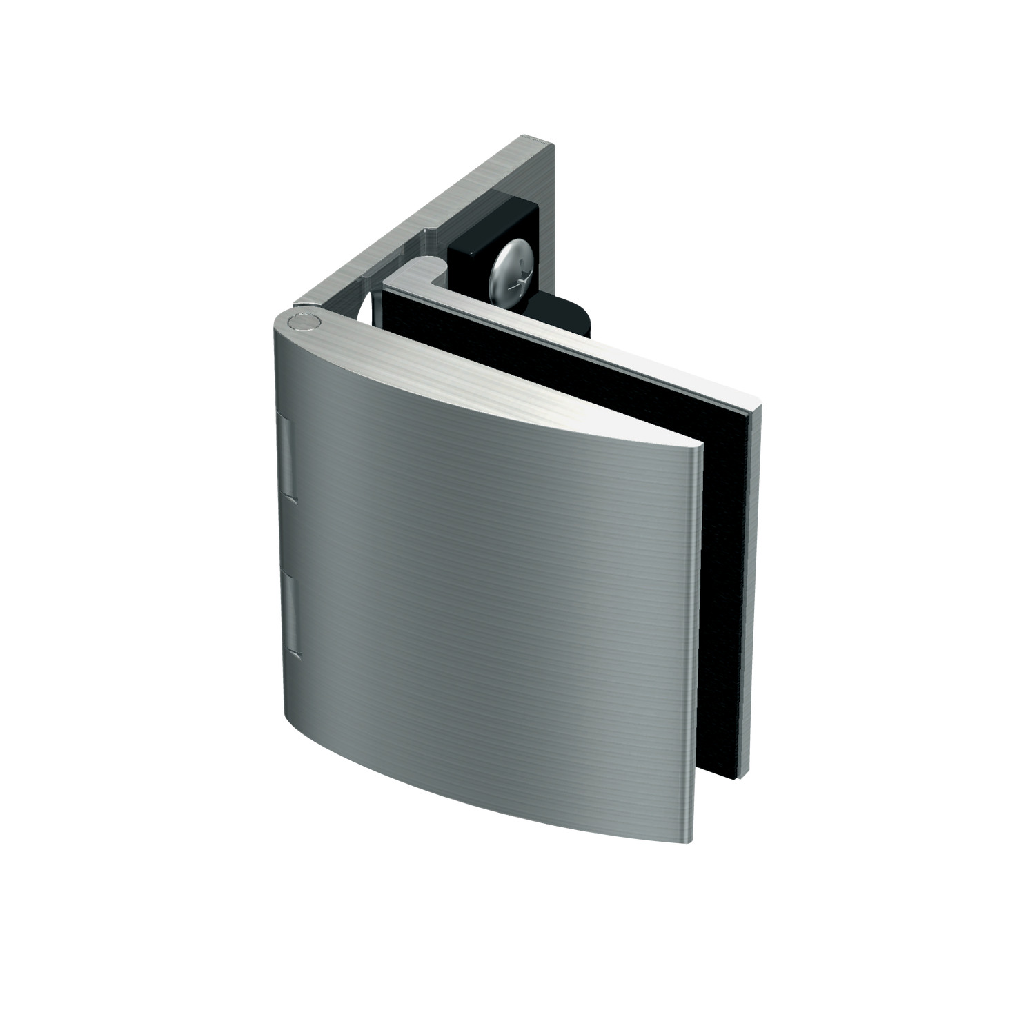 Glass Door Hinges - Inset Type vailable in brass with nickel, chrome or gold finish. Spacers can be used to suit different door thicknesses, with none needed for a maximum thickness of 8mm. Plastic catch design holds door in closed position.