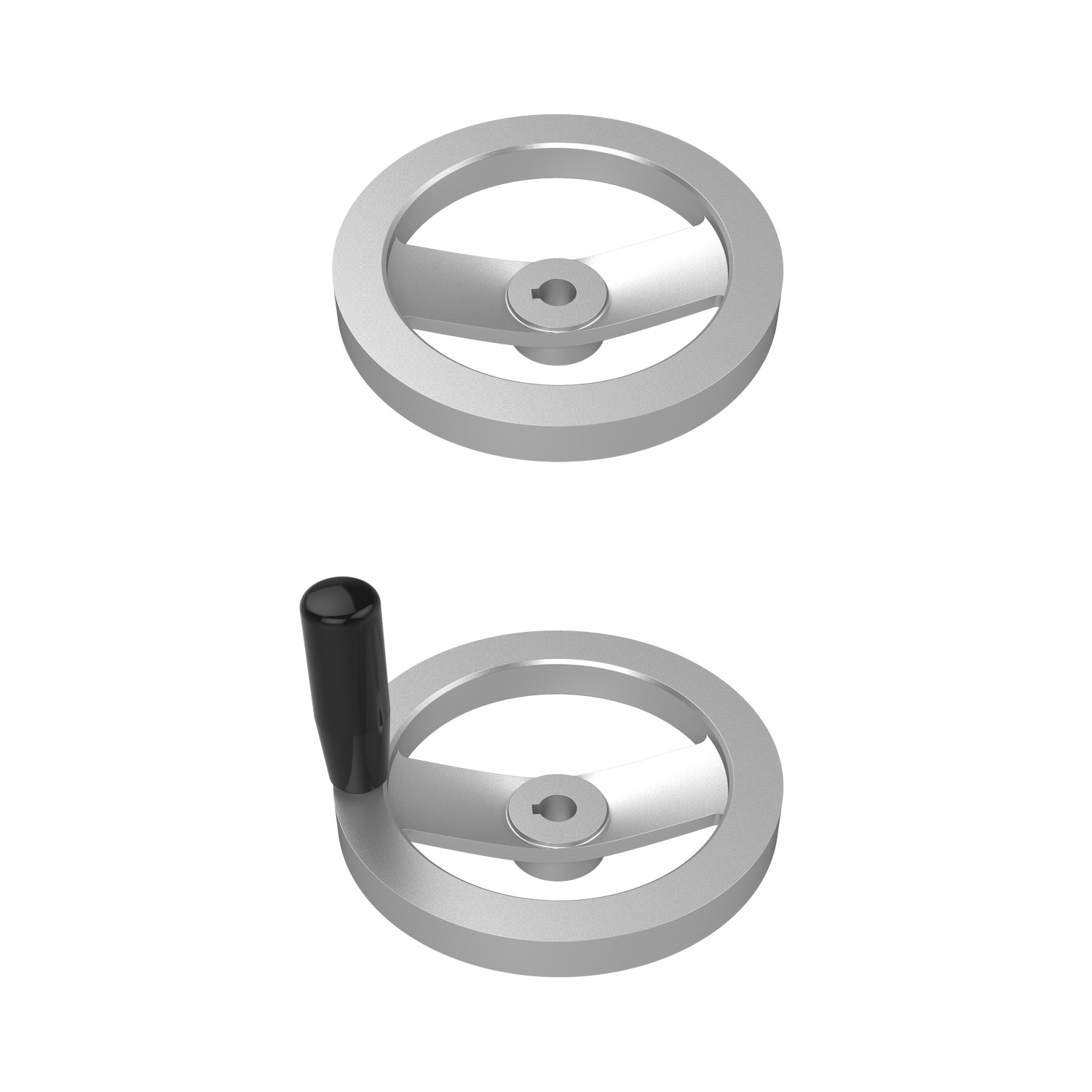 Handwheels - 2 Spoke 2-Spoke aluminium handwheels. Manufactured to DIN 7708. Available with and without keyway and handle.