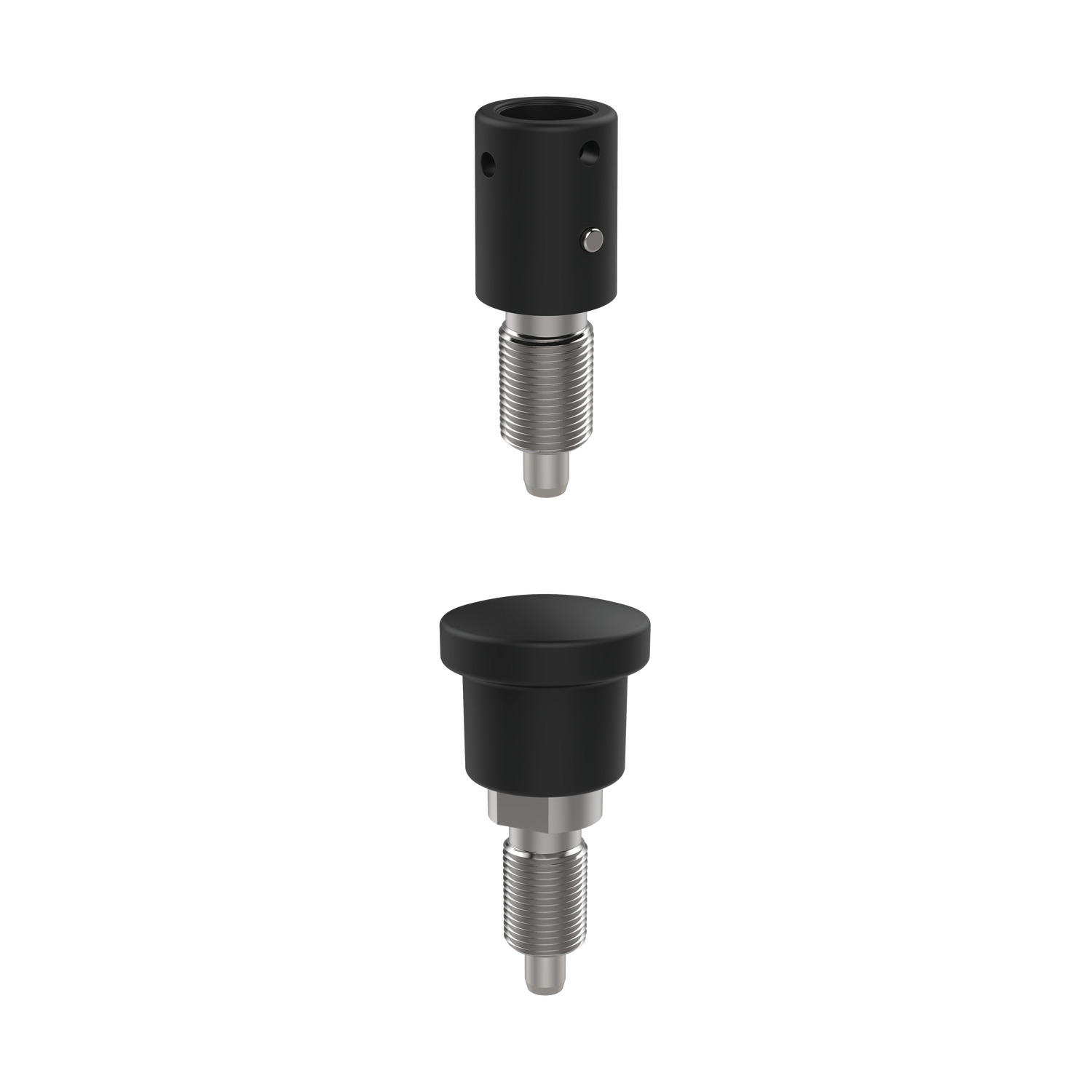 32781.W0008 Safety Index Plunger With Tamper Resistant Feature. M16 with grip.  standard - locking pin protruding at start position, Material: Steel.