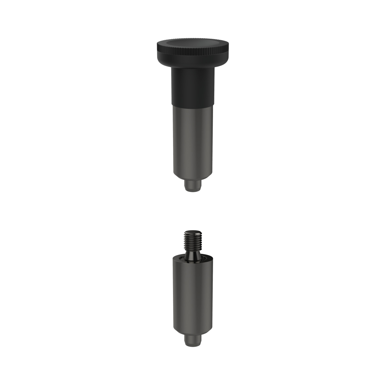 Index Plunger - Pull Grip Non-locking-plunger springs back when pull handle is released. The product is designed to be welded or glued in place.