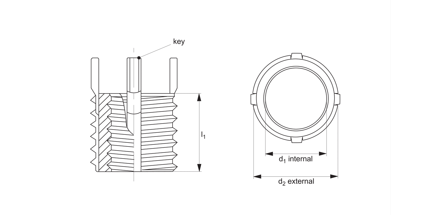 22010 Threaded Insert - Metric - Inch