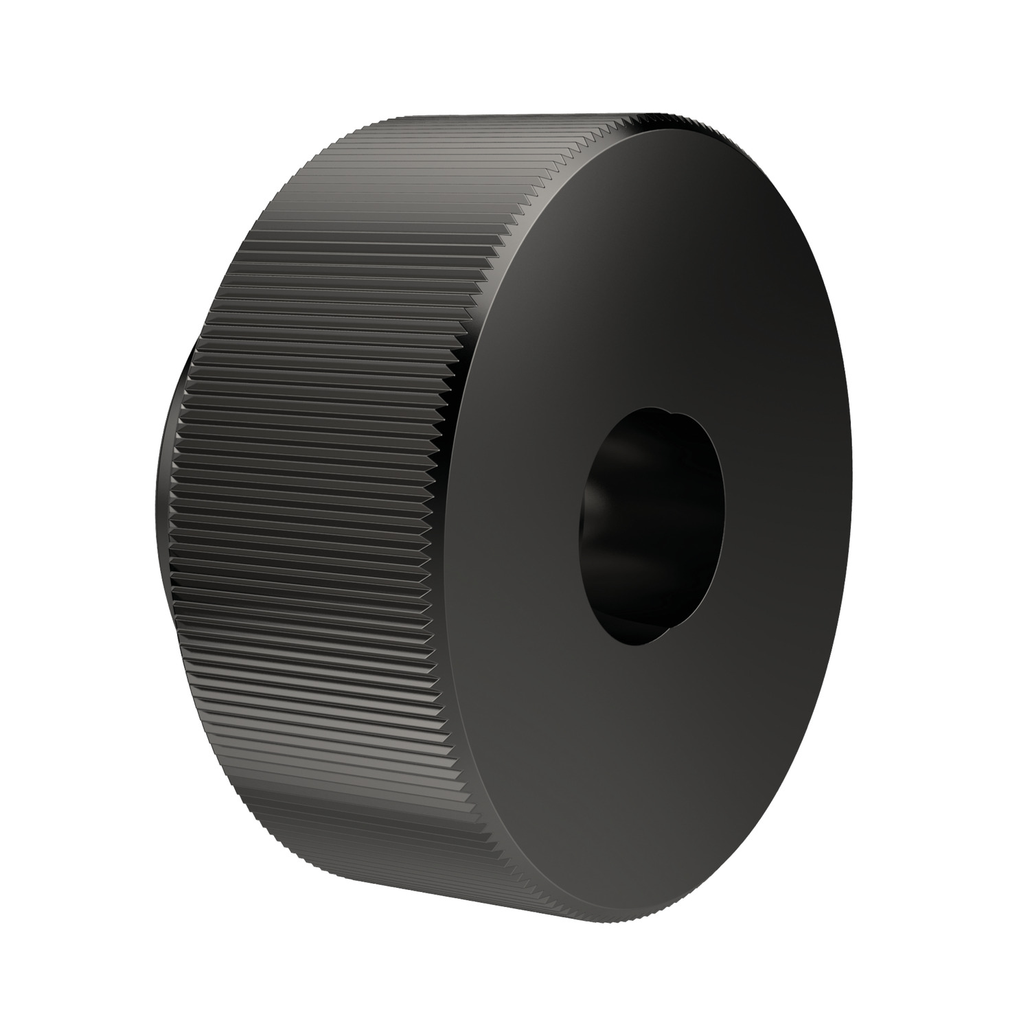Quick Tightening Knurled Knob Utilising a slanted internal thread 37360 allows for rapid fastening compared to similar conventional knurled products.