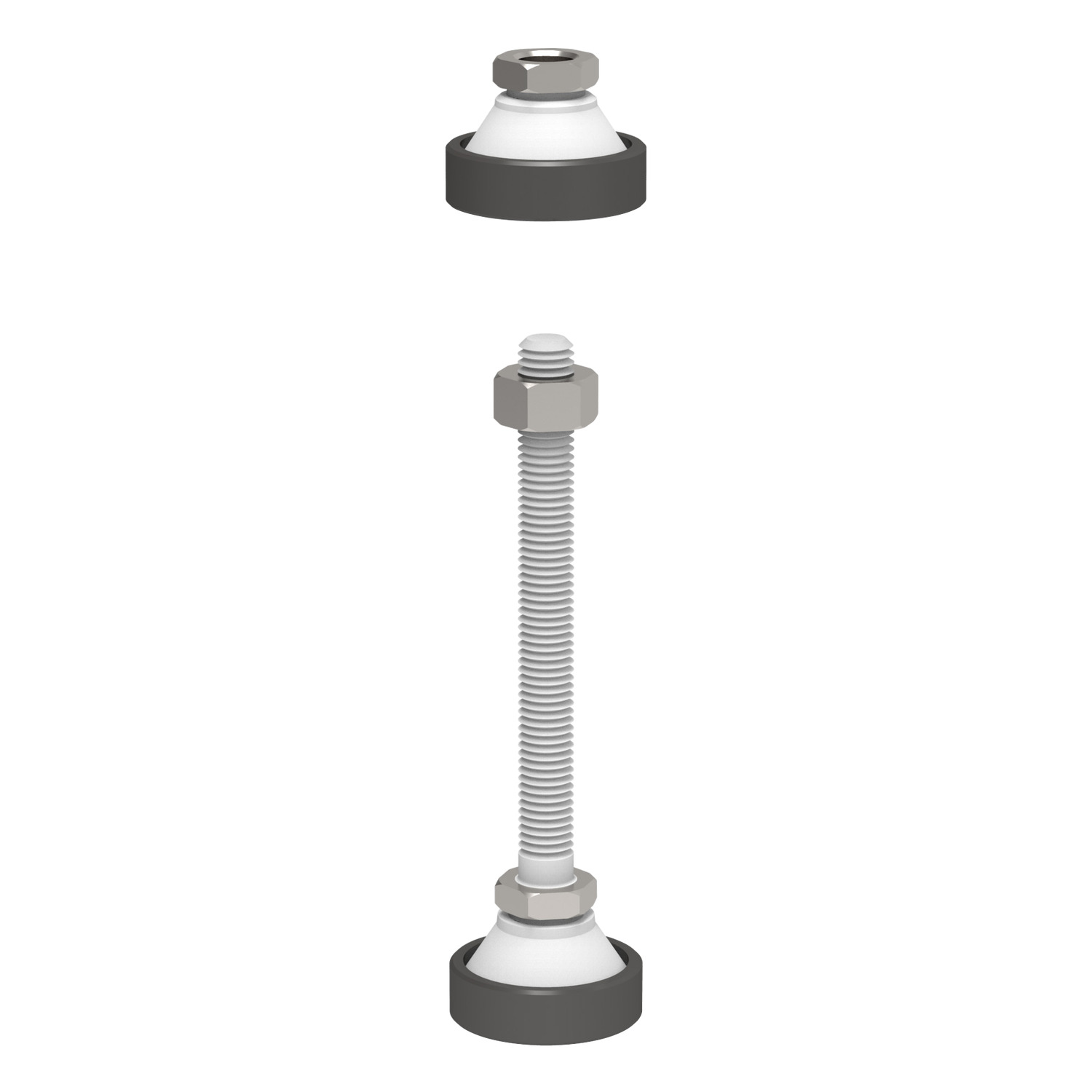 Product 34761, Levelling Feet - Non Slip pad thermoplastic, bolt stainless steel / 
