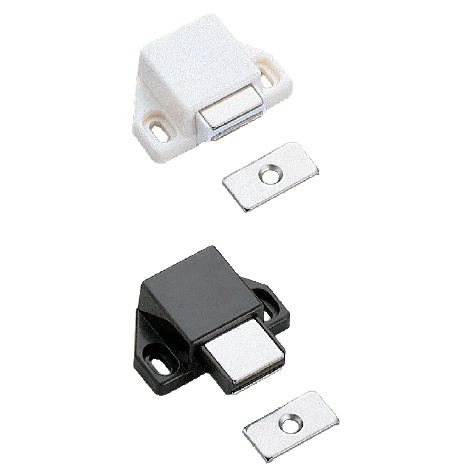 Magnetic Touch Latches Uses the same principle as a regular touch latch, however being magnetic prevents marking and makes them suitable for repeated use in lightweight applications.