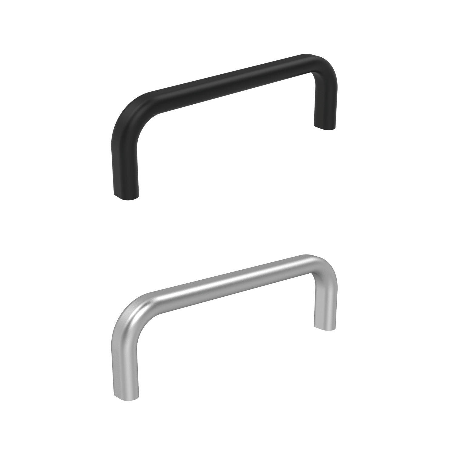 Pull Handles - Oval Our aluminium oval pull handles are anodized with a matte finish in natural colour or black. Minimum stress resistance of 500N.