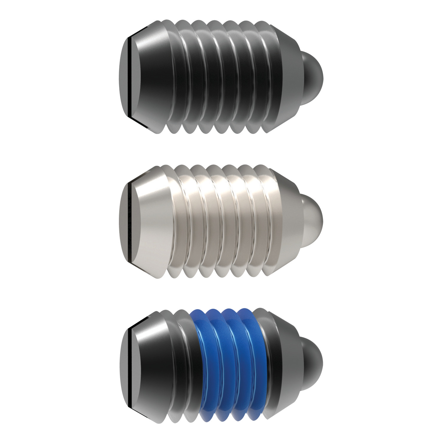 Spring Plungers - IMPERIAL Round end pin and slot spring plungers with imperial sizing. Available in stainless steel or steel. Spring loads are marked with lines, special types are available on request.