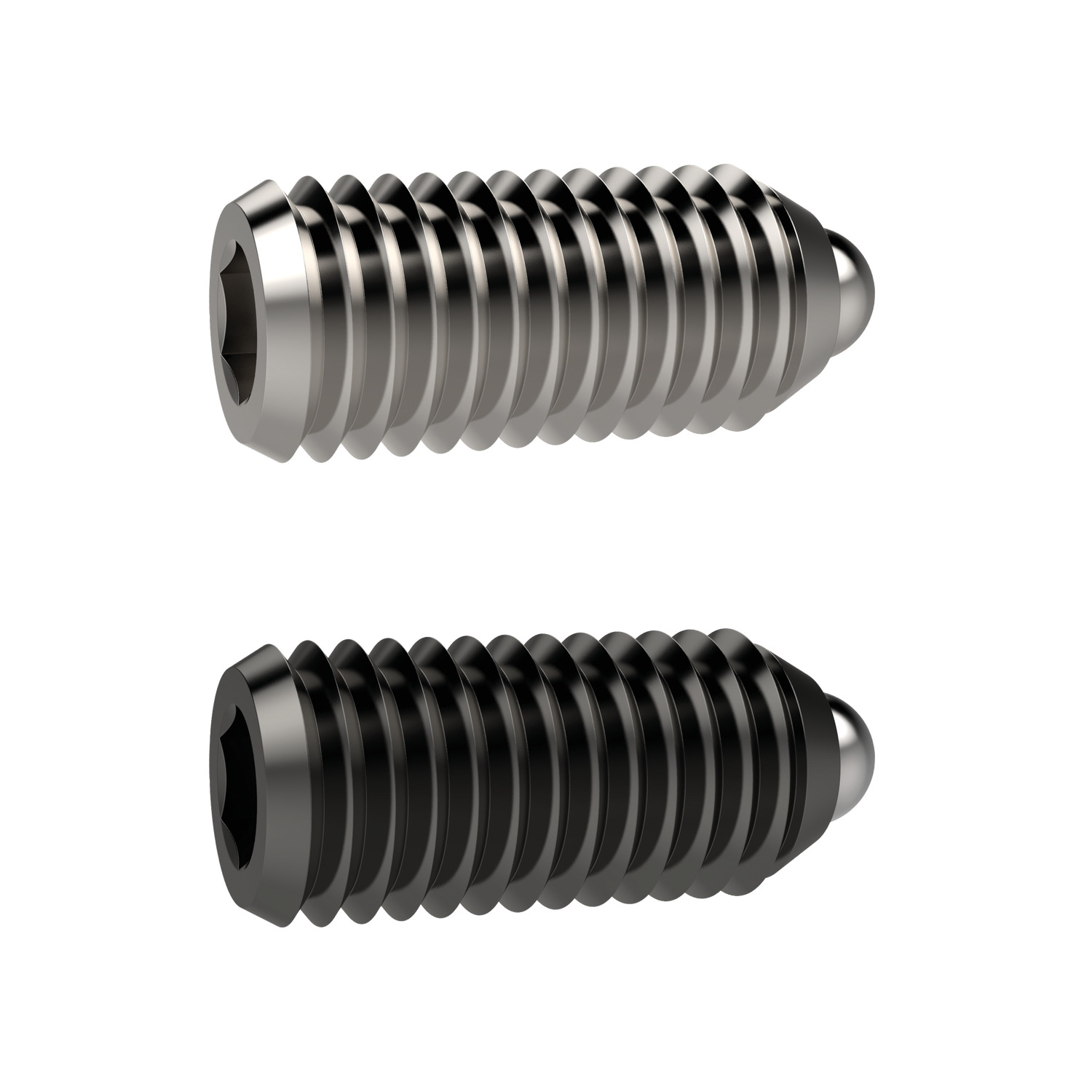 Spring Plungers A hex socket spring plunger with an indexing pin, available in free cutting steel & stainless steel. Increased spring forces included within the standard range.
