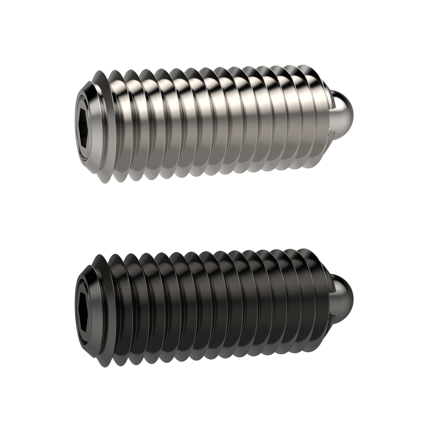 Spring Plungers Spring plungers with pin end & hex socket and seal. Available in steel and stainless steel. Incorporation of a seal into the design prevents liquid penetrating into the spring plunger.