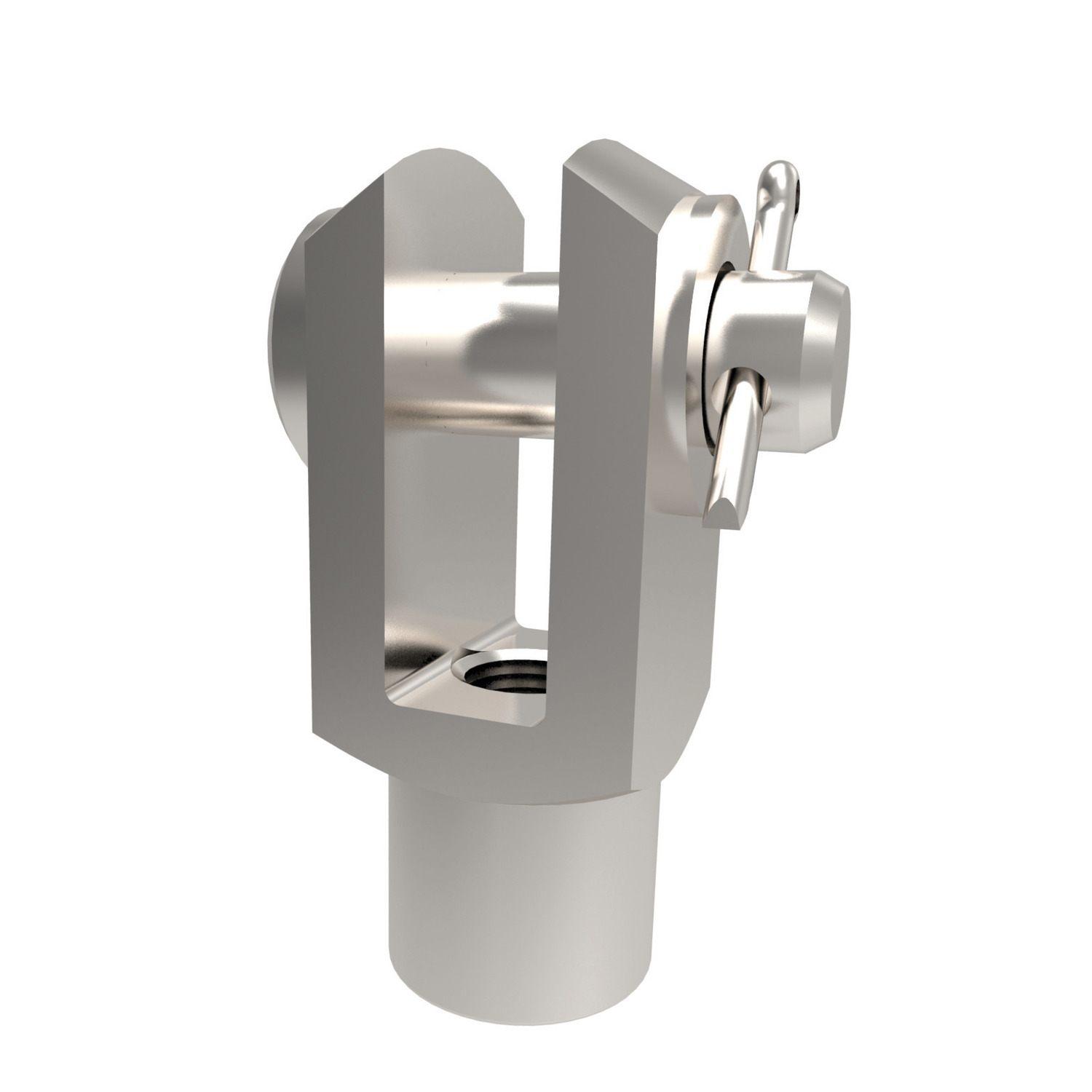 Stainless Clevis Joint with Pin Stainless steel clevis joint with pin. From sizes M5 to M24. Standard thread is right hand.