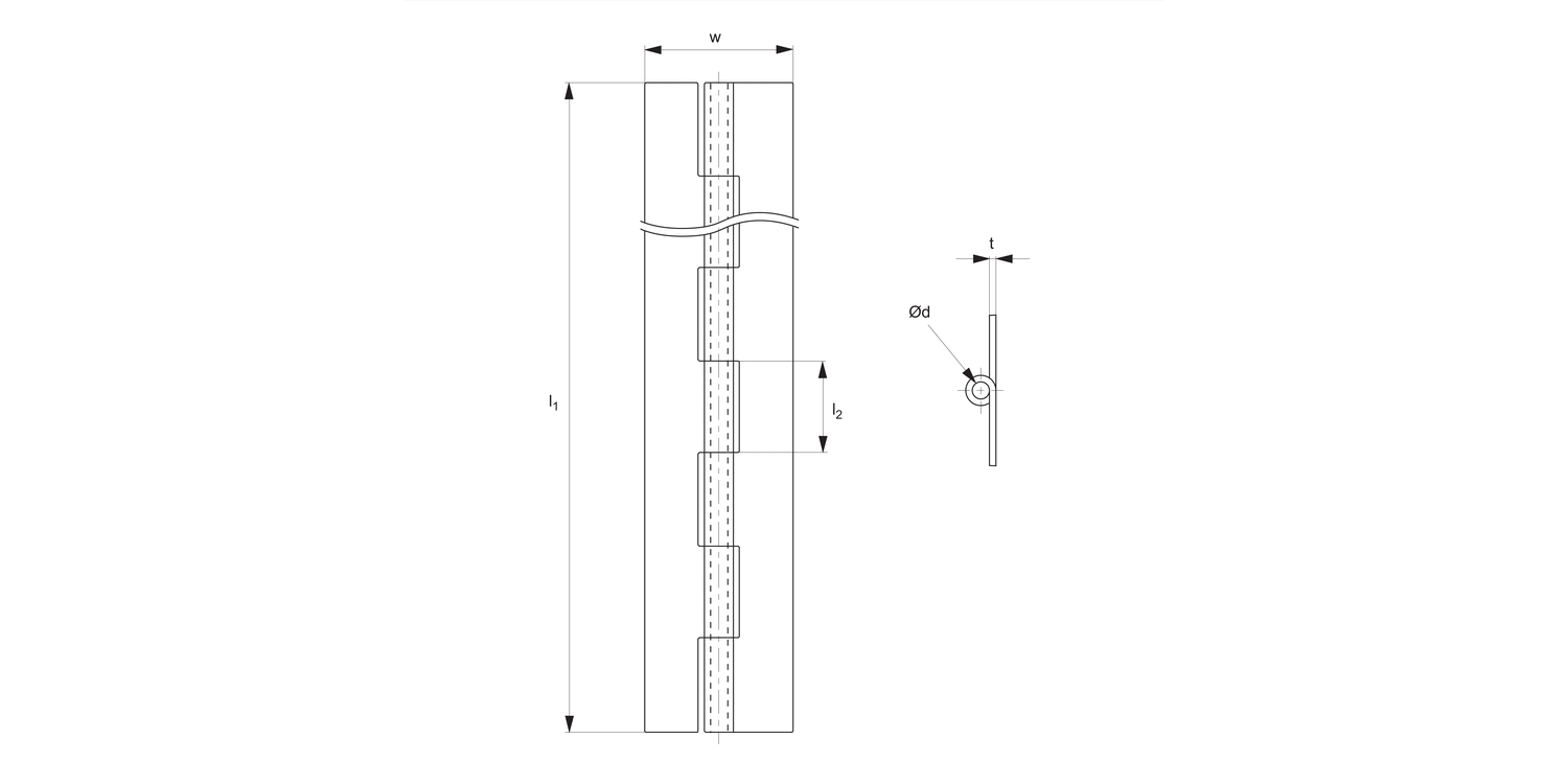 S0050 Surface Mount - Piano Hinges