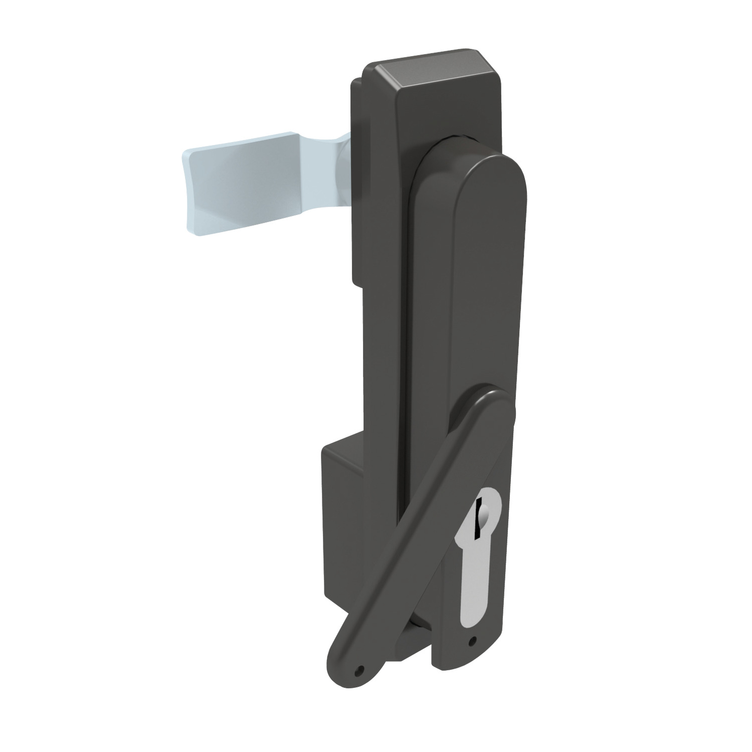 B1082.AW0020 Swing Handles padlockable - with dust cover. Body and Handle Die Cast, black finish. 40 Euro Lock.