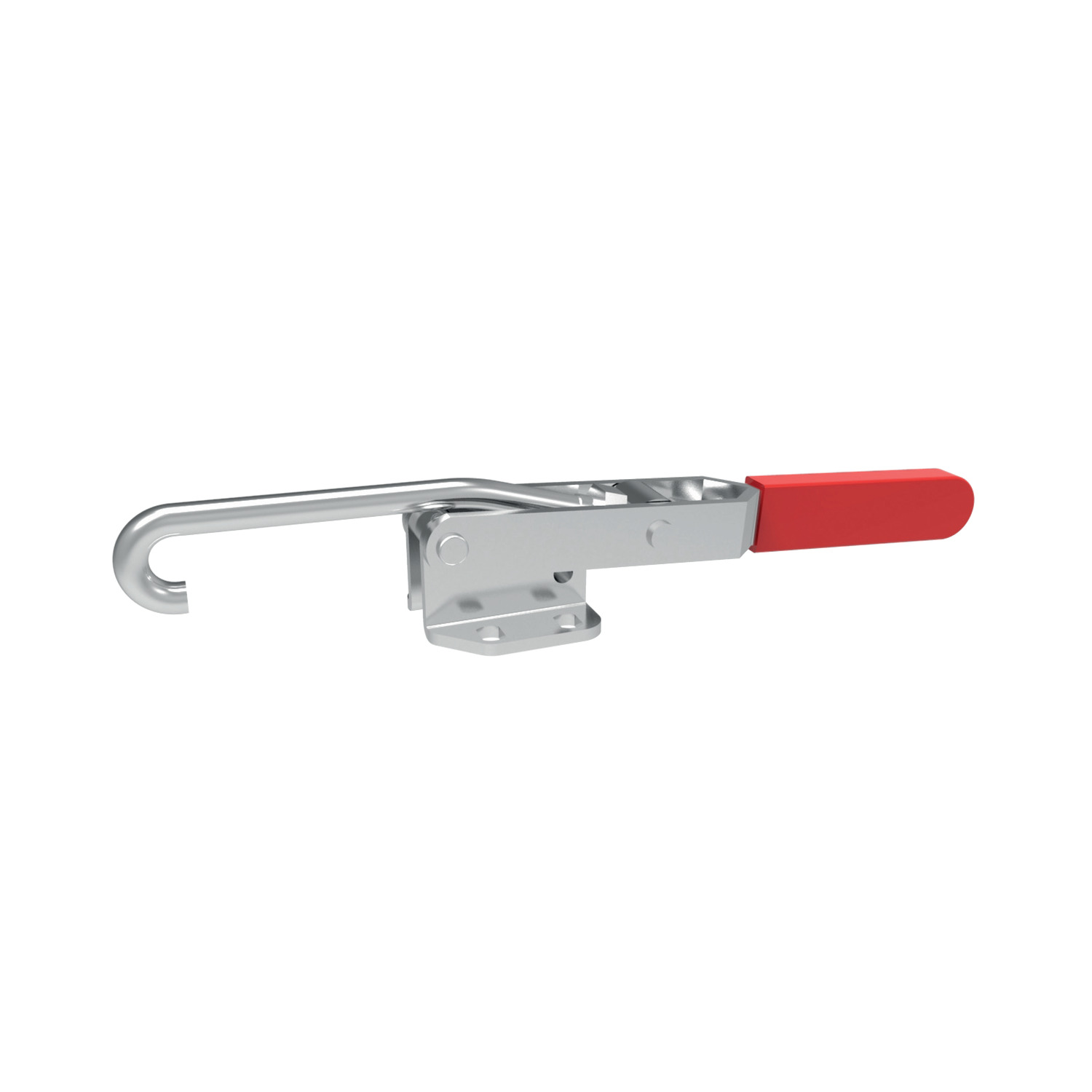 Steel Hook Type Toggle Clamps Hook type toggle clamps made from zinc plated and passivated steel or stainless steel. Their easily actuated handles are made from grease resistant plastic. Fixed catches are available seperately.