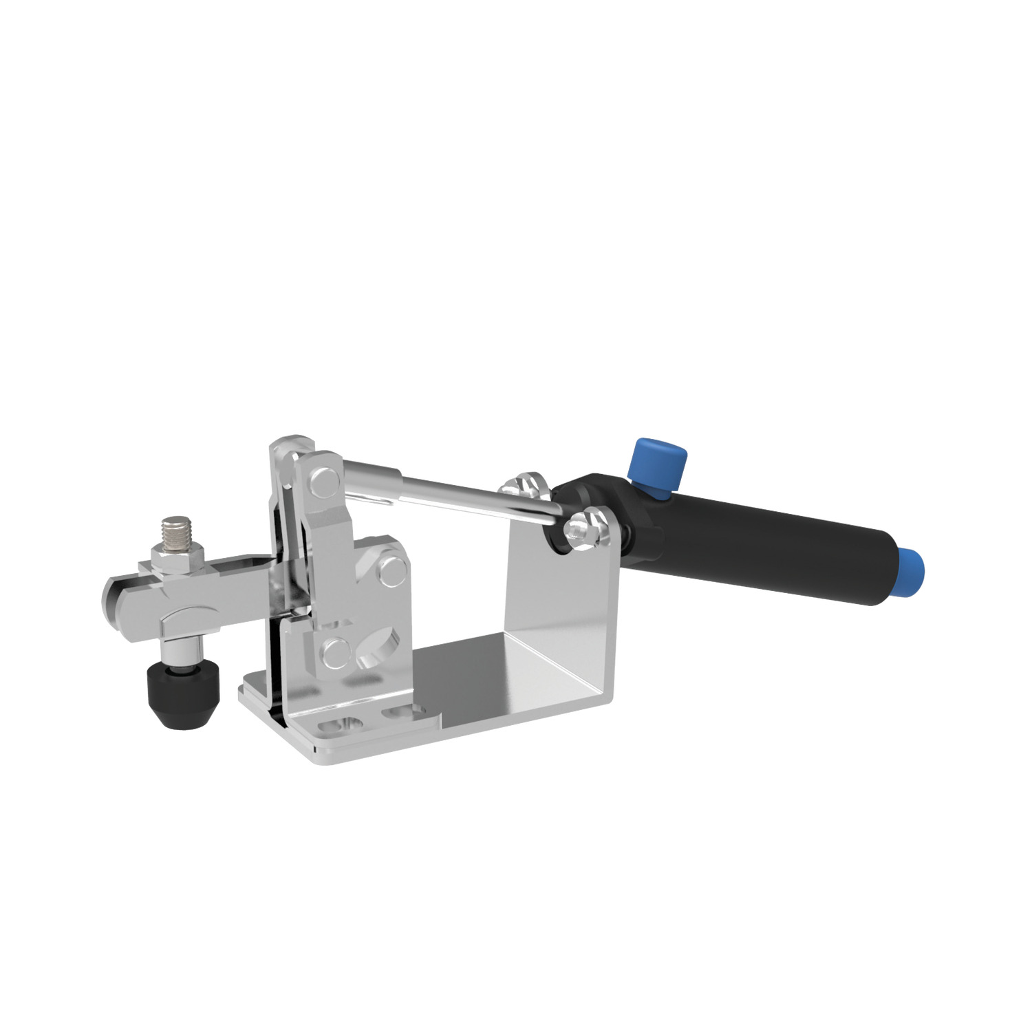 Pneumatic Toggle Clamp Pneumatic toggle clamps with horizontal cylinder attachment. The console is self-supporting and must be clear of other surfaces.