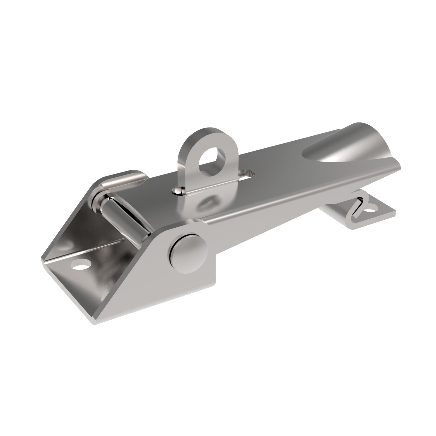Toggle Latches Available in steel or stainless steel, an adjustable toggle latch giving up to 10mm of adjustment by turning of a threaded draw rod. The shackle allows attachment of a padlock of up to 6mm diatmeter