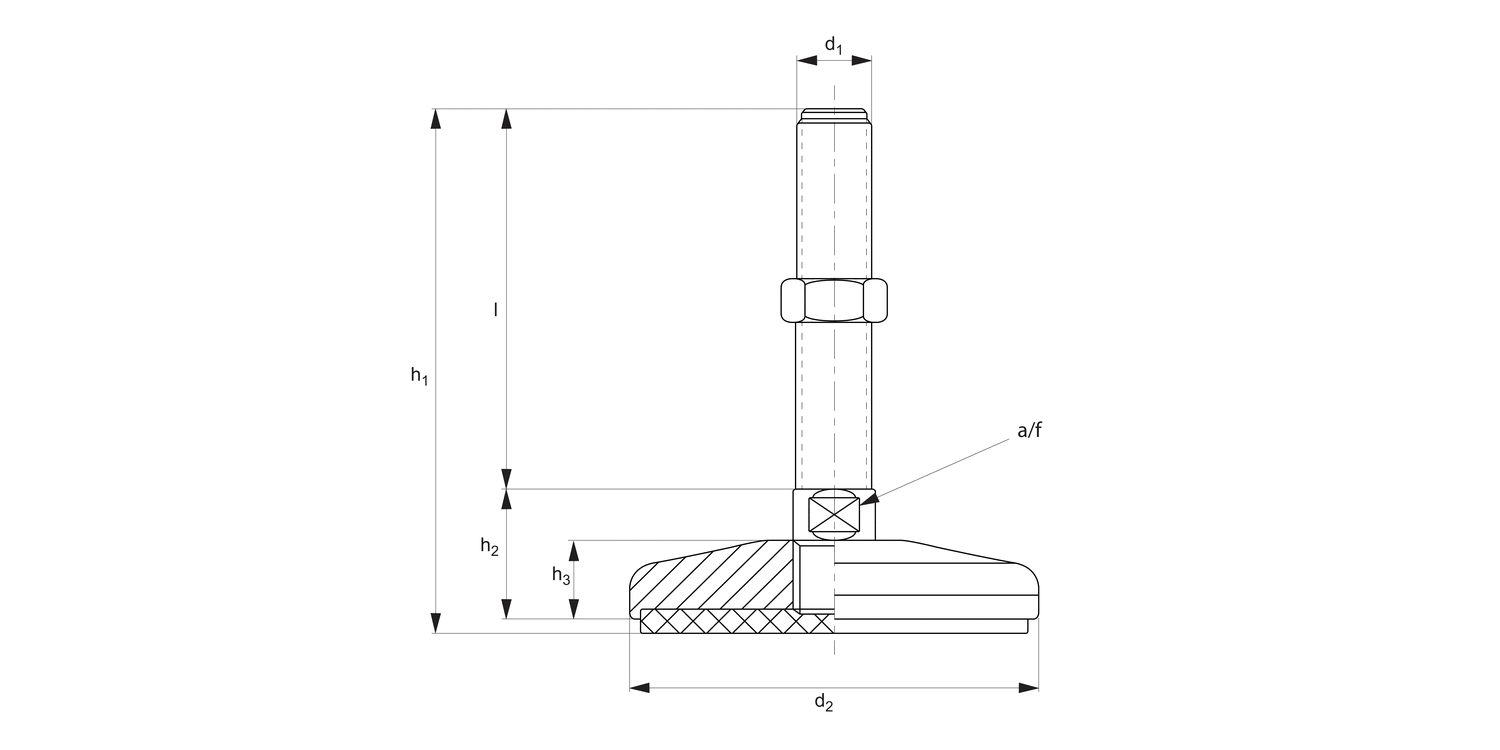 34650 Levelling Feet - Fixed Feet