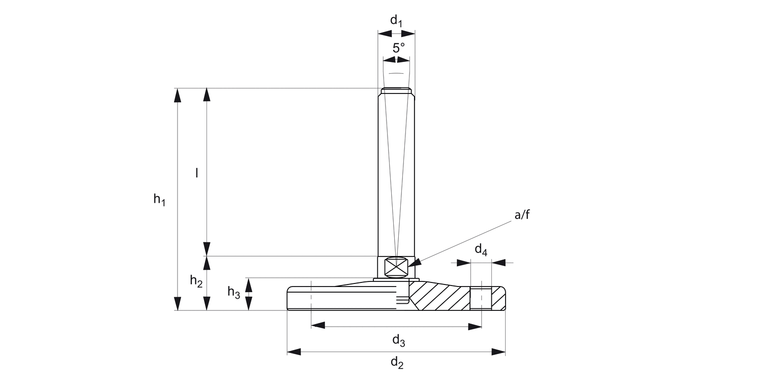 34717 Levelling Feet - Bolt Down