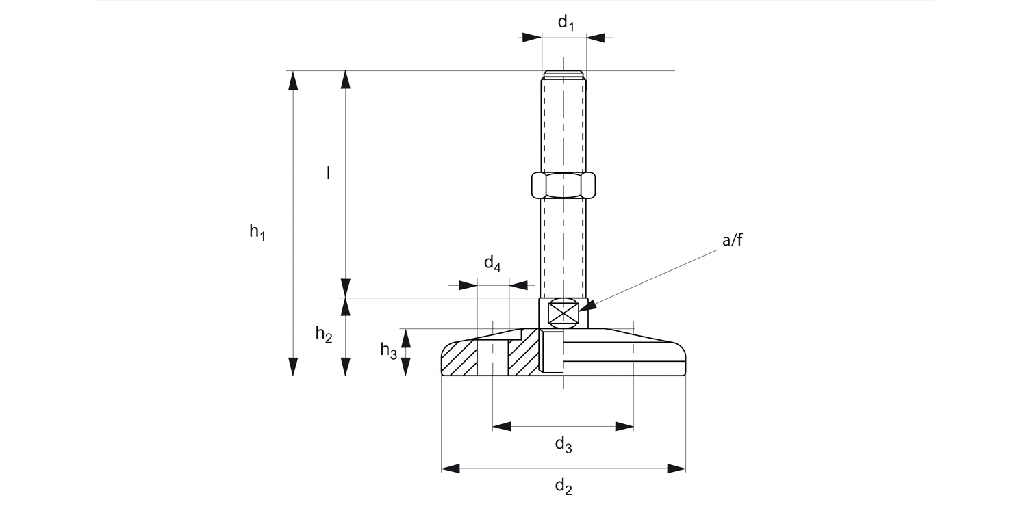 34718 Levelling Feet - Bolt Down