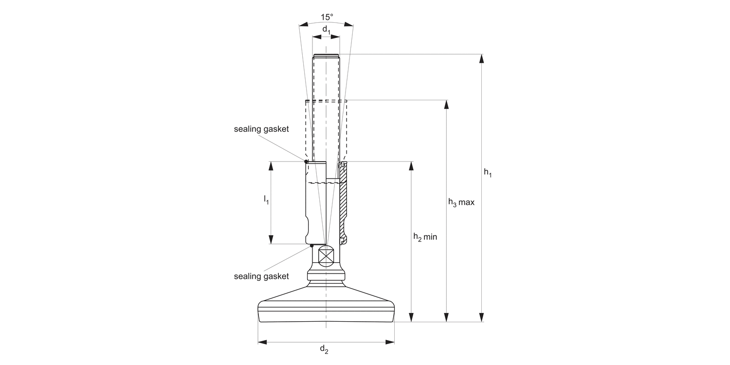 34778 Levelling Feet - 3A Standard