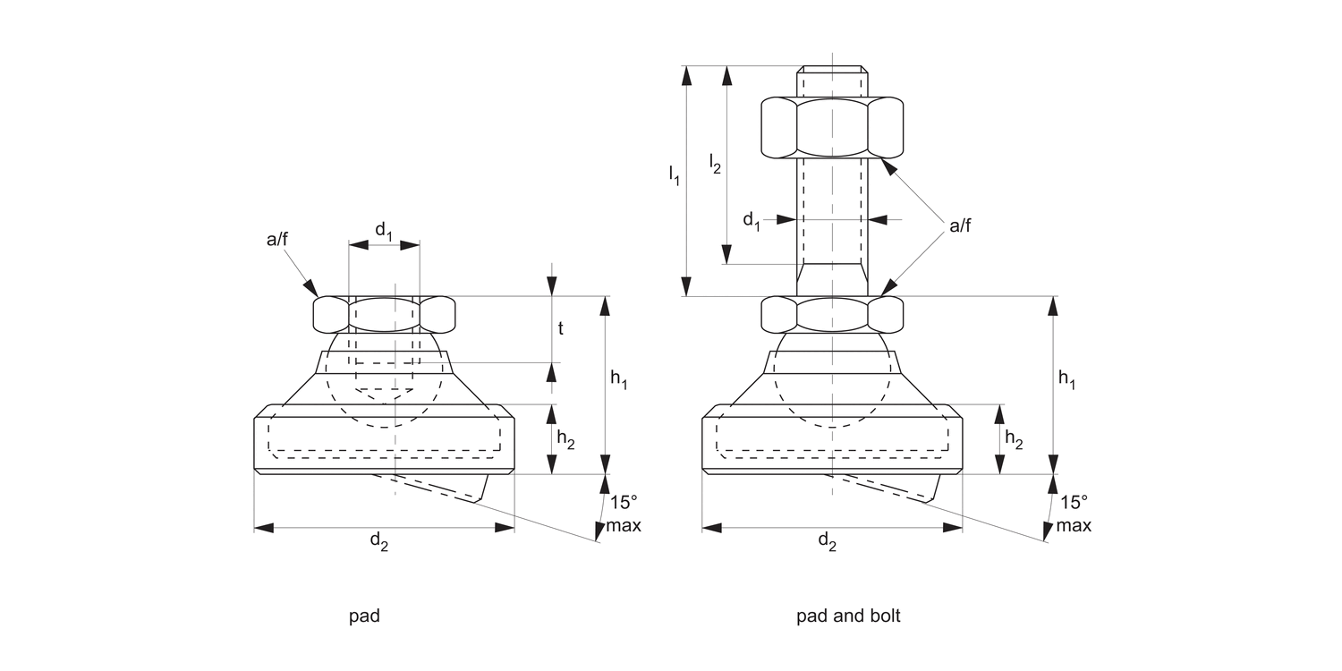 34761 Levelling Feet - Non Slip