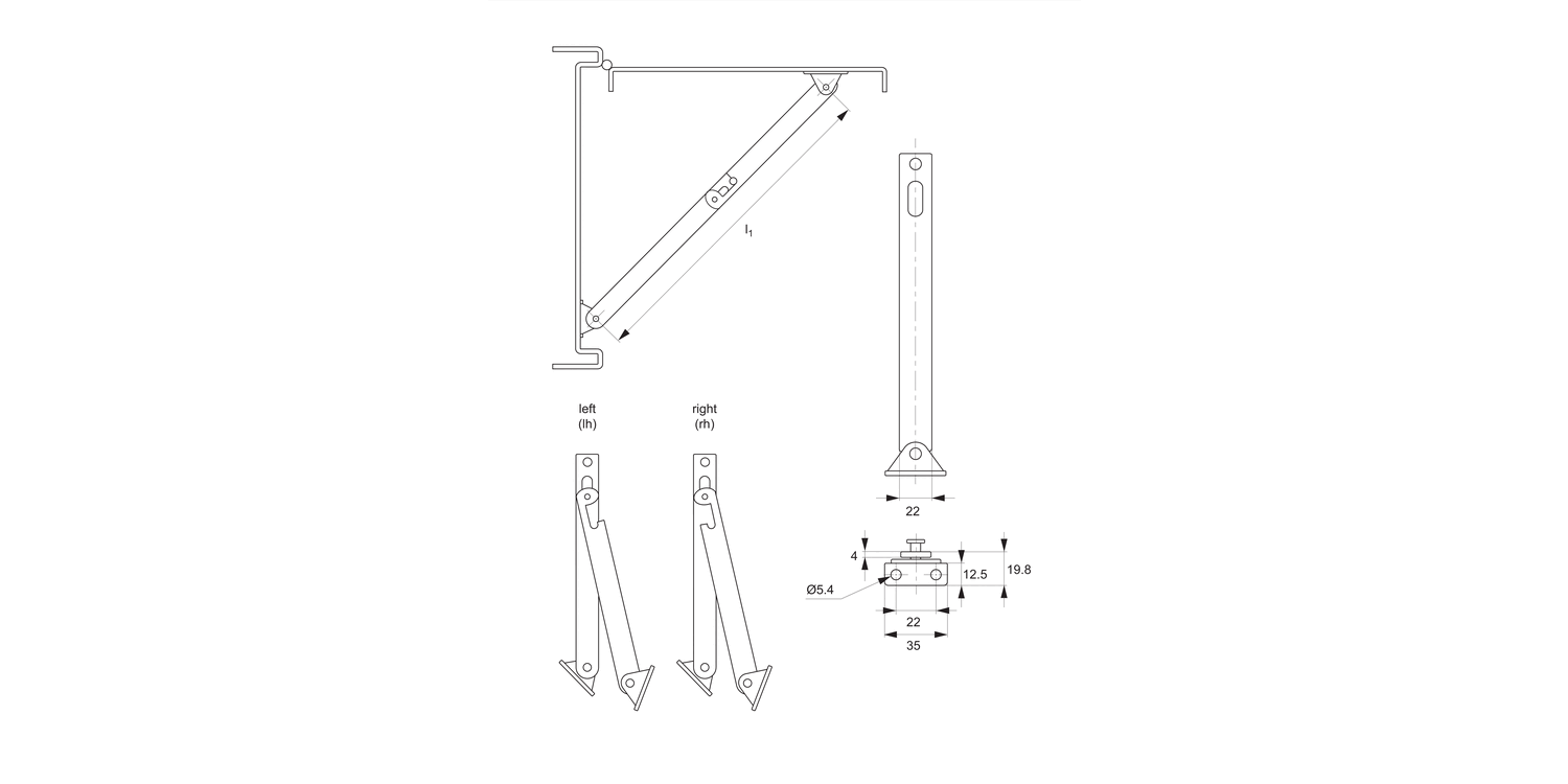 N0952 Lid Stays - Heavy Duty