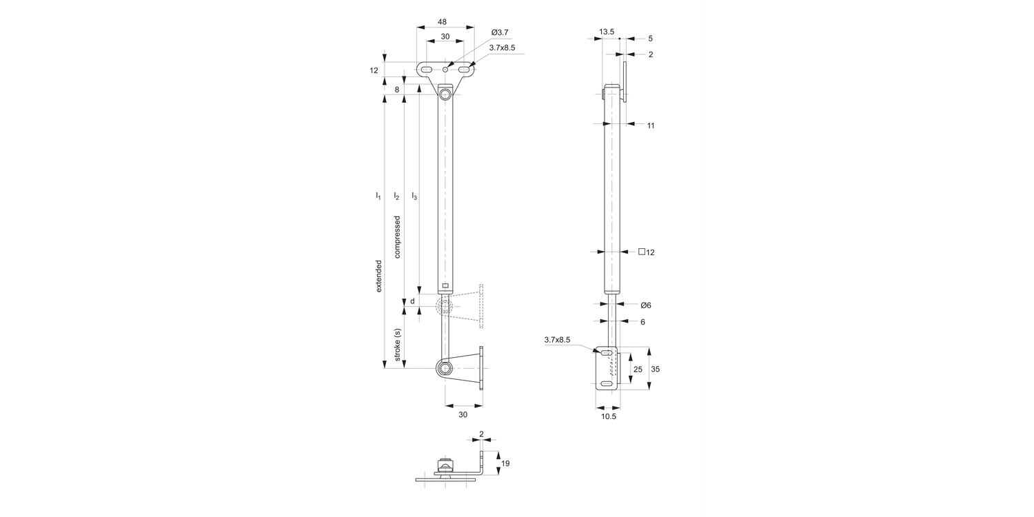 N0900 Spring Loaded Lid Stays