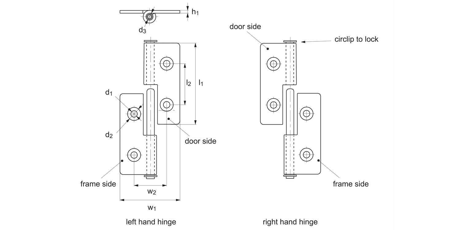 S2314 Lift-Off Hinges - Off set