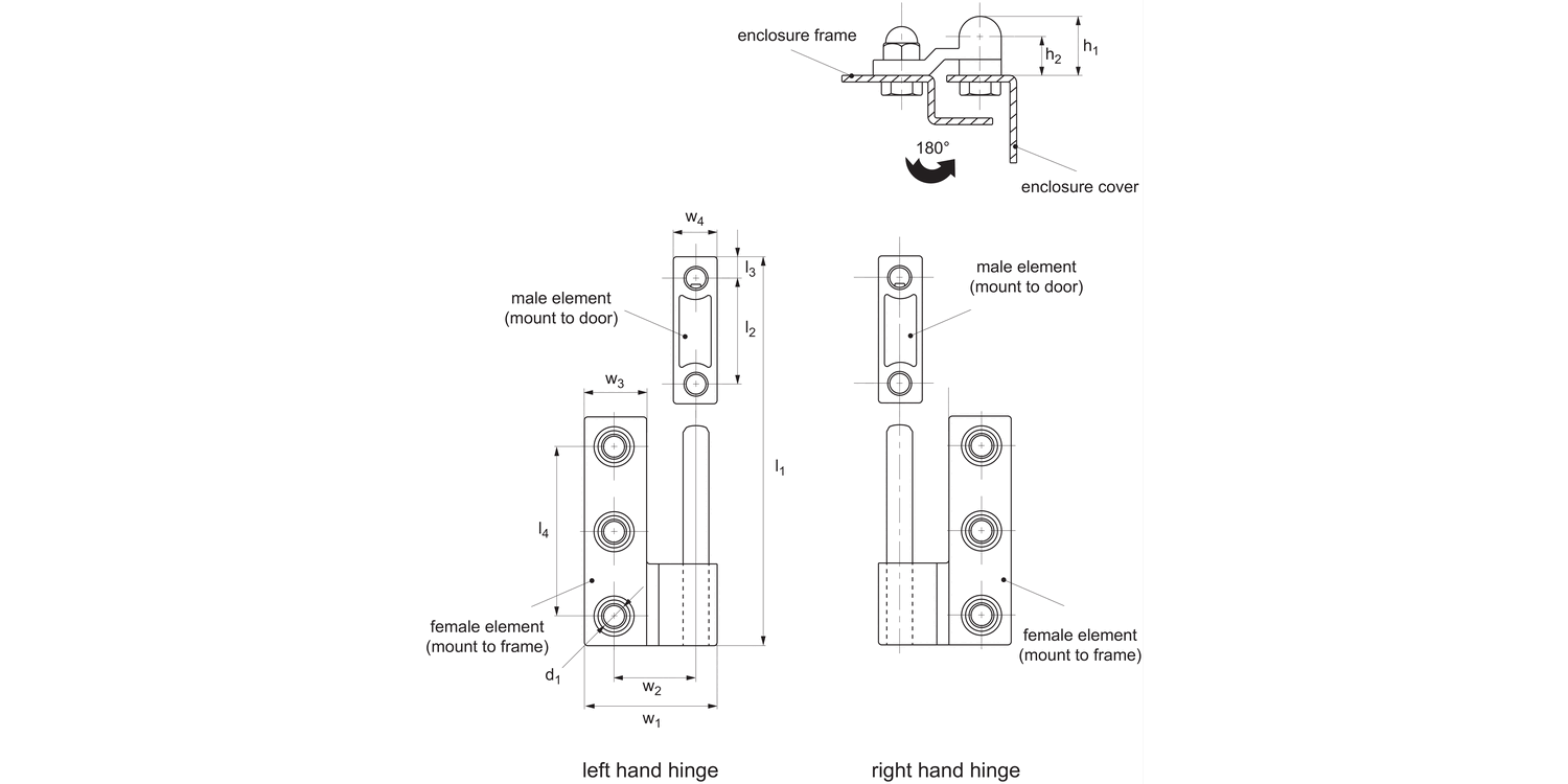 S2408 Lift-Off Hinges - Off set