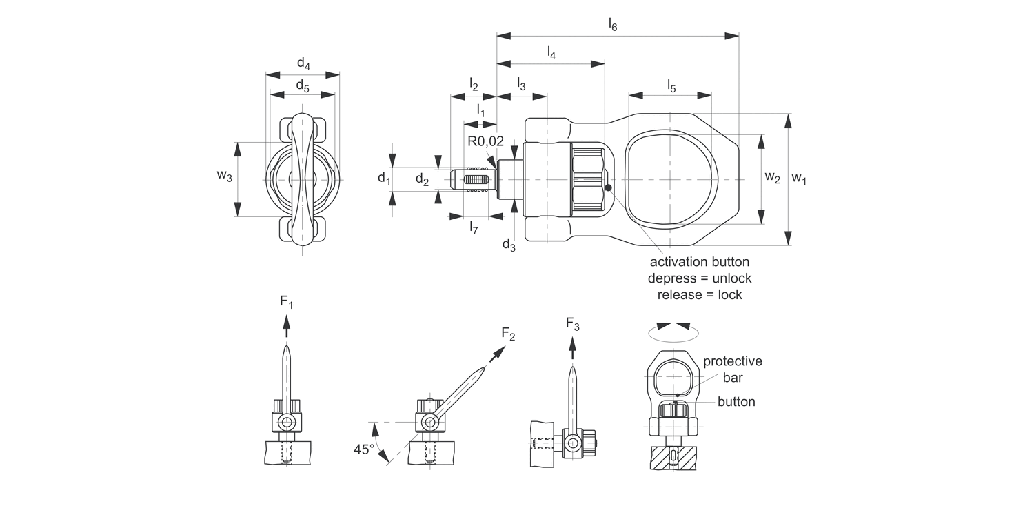 3B425 Quick Lift Pins - Threaded