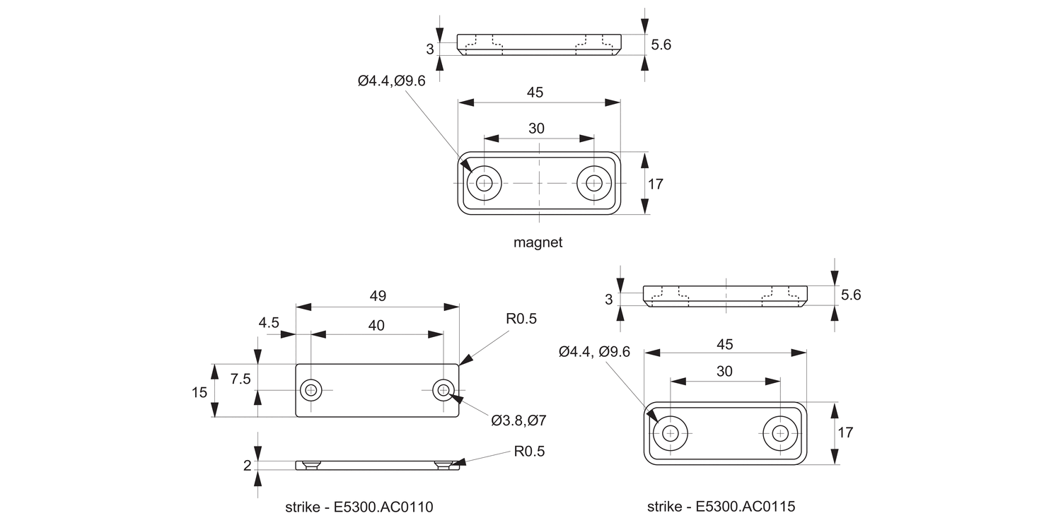 E5320 Magnetic Catches - Hermetically Sealed