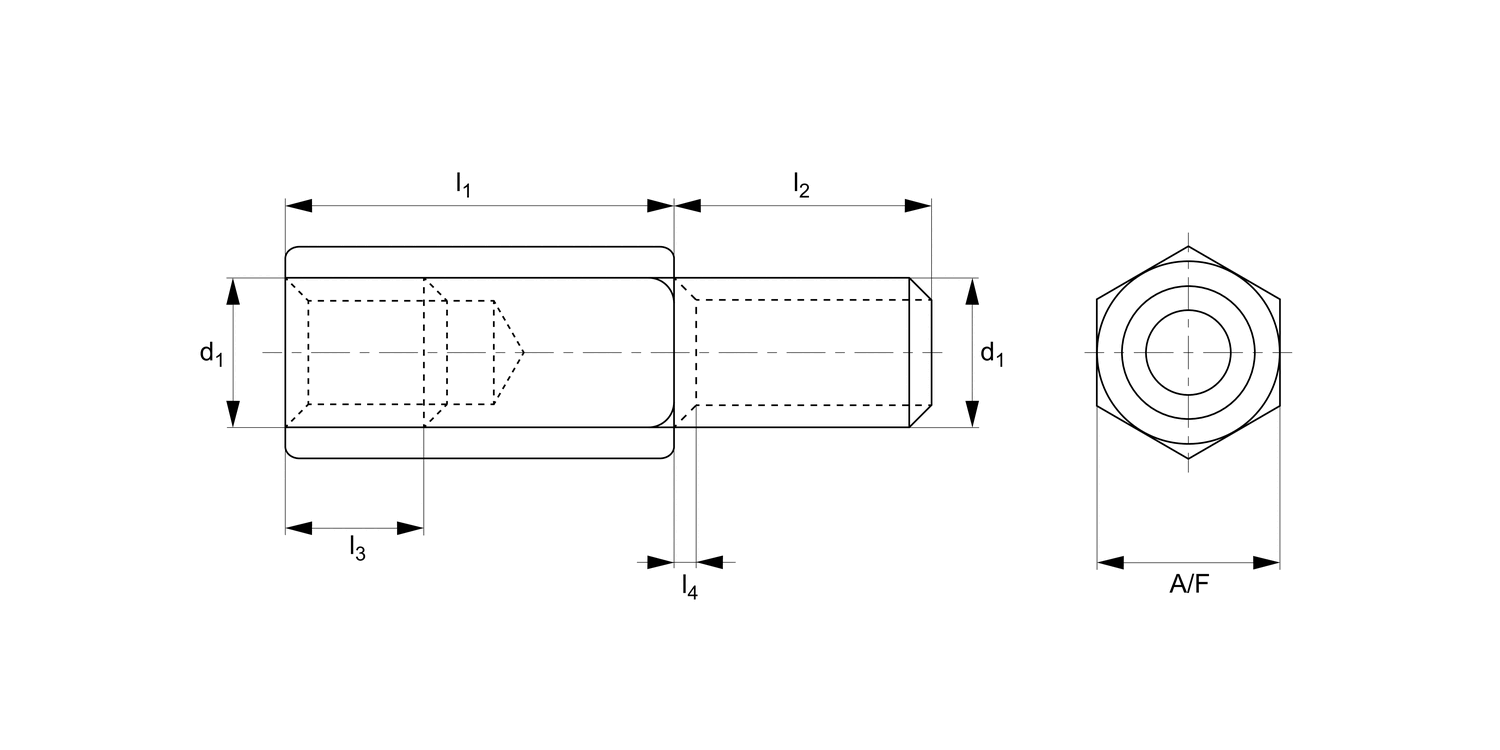 WN0504.NP Male-Female Hexagonal Spacers