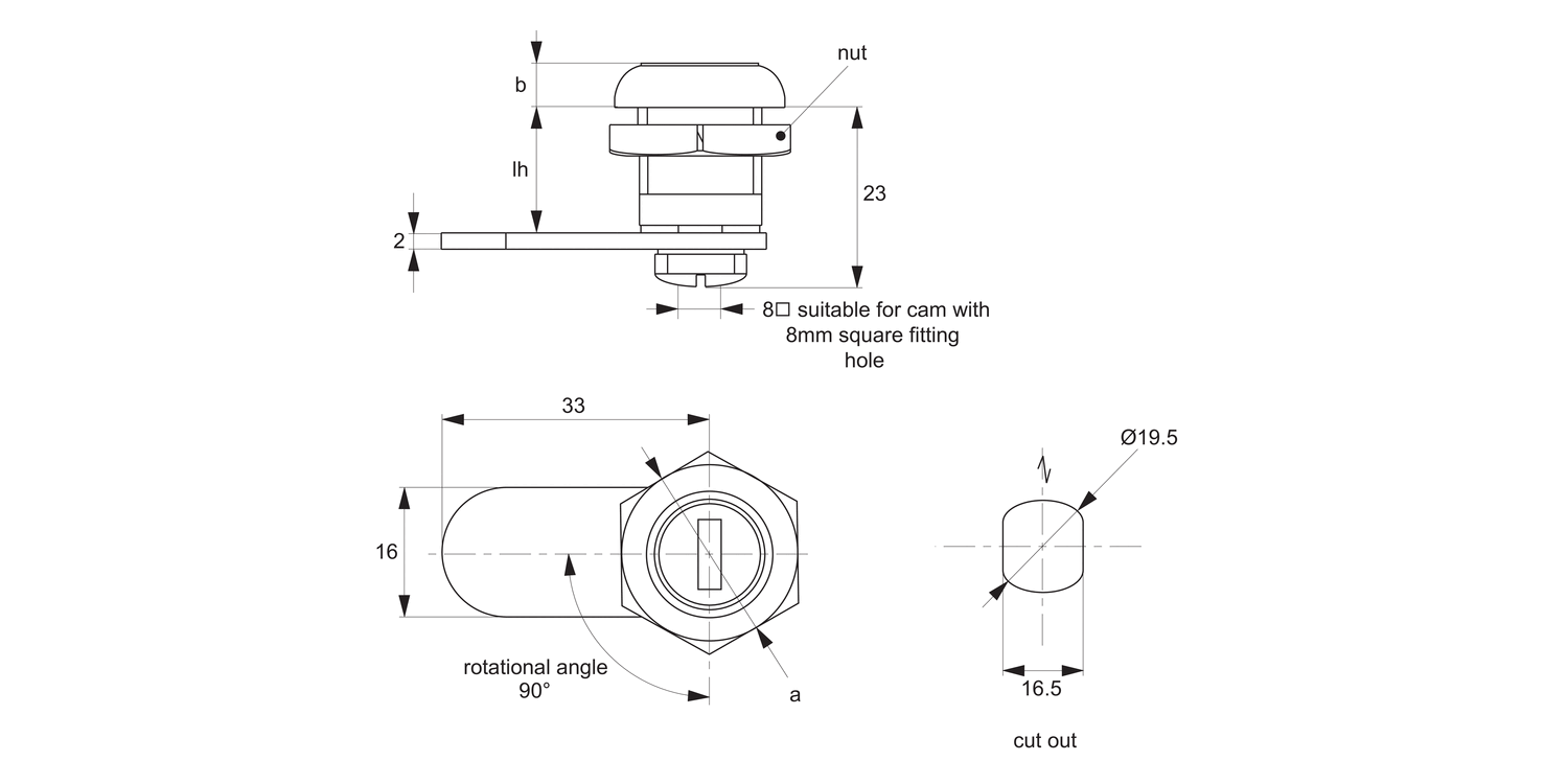 A2383 Mini Cam Lock