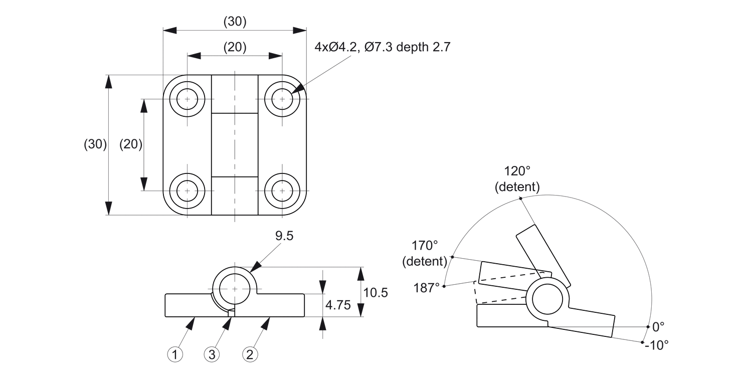 S4102 Mini Detent Hinge